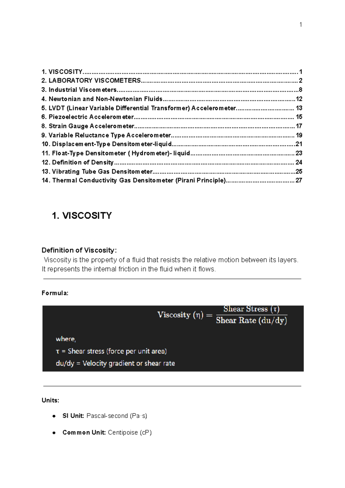 IC M3 A - Comprehensive Guide to Viscosity and Viscometers - Studocu