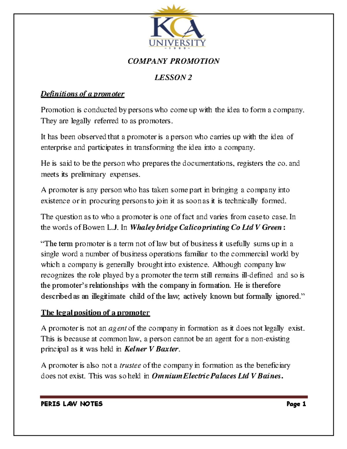 COMPANY PROMOTION - LESSON 2: Understanding Promoters and Their Roles ...