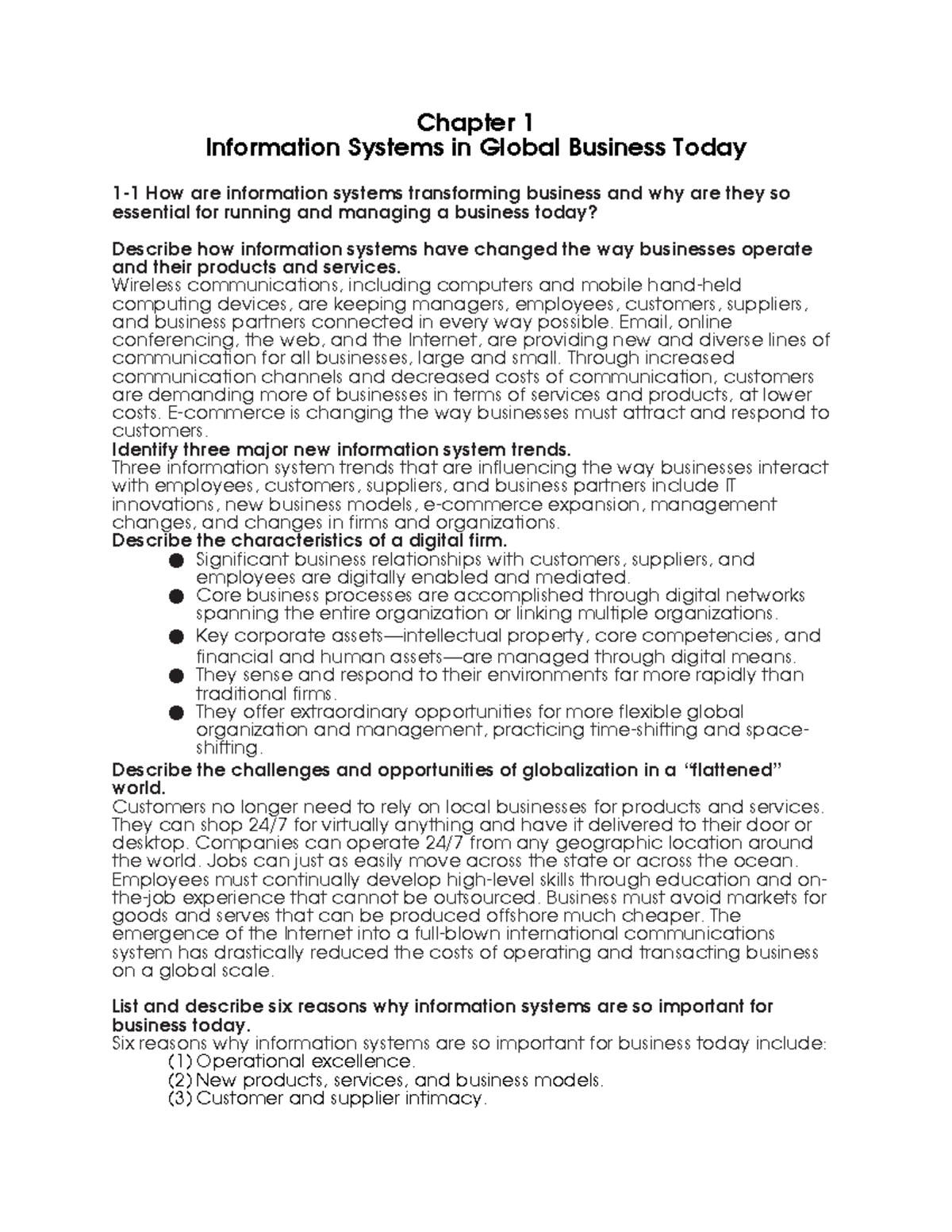 MIS Midterm Review: Key Concepts on Information Systems and E-Business ...