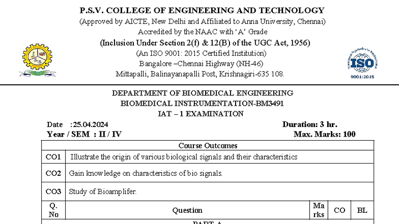 BMI 1st IAT Exam Notes - Biomedical Engineering (2024) - Studocu