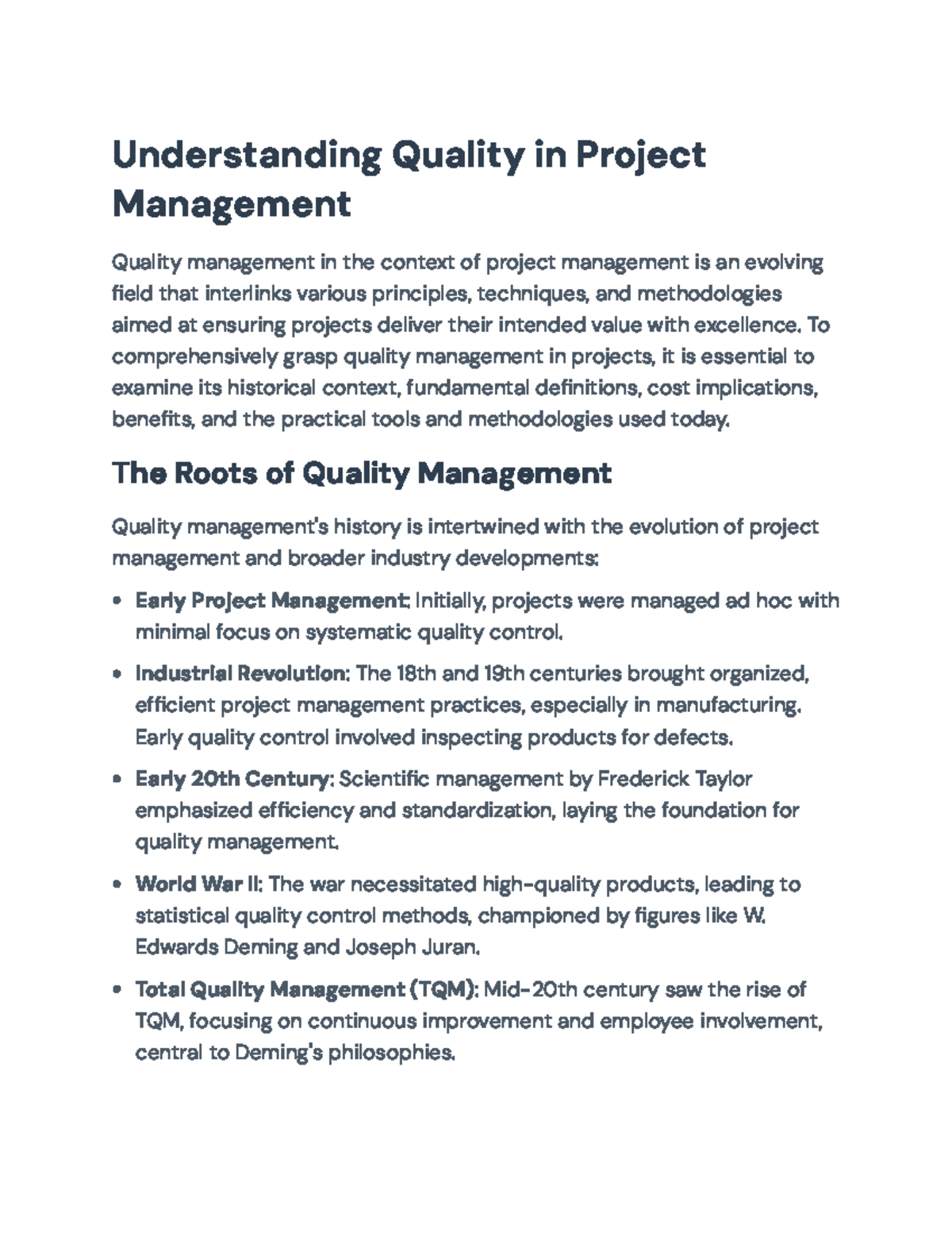Understanding Quality Management: Principles in Project Management ...