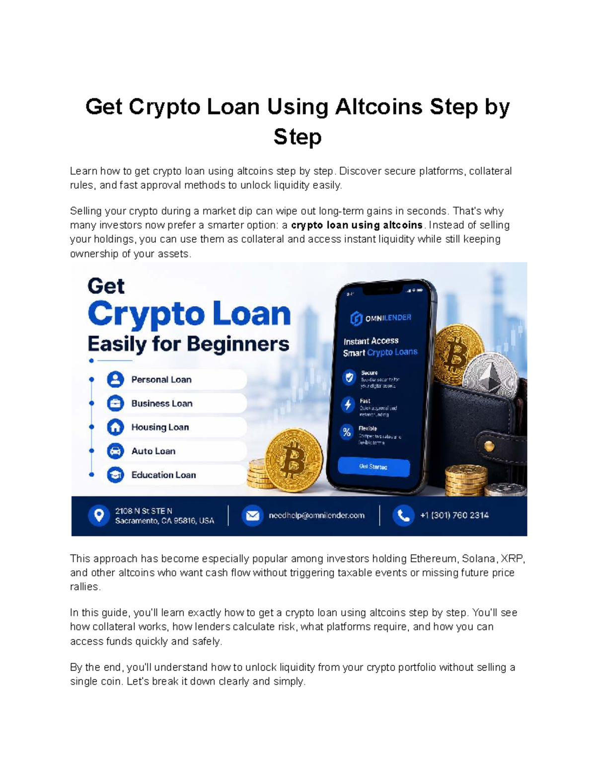Step-by-Step Guide to Getting Crypto Loans with Altcoins - Studocu