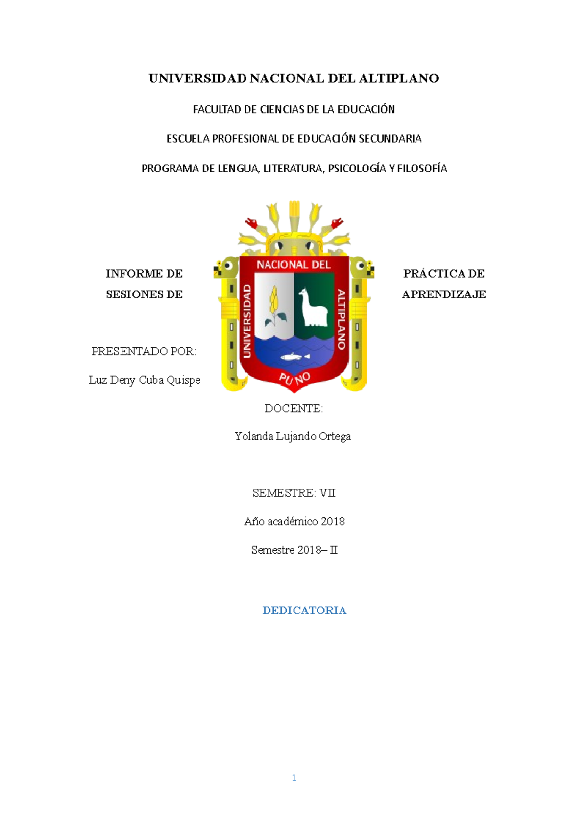 Informe de Práctica VII - Sesiones de Aprendizaje 2018-2 - Document Preview