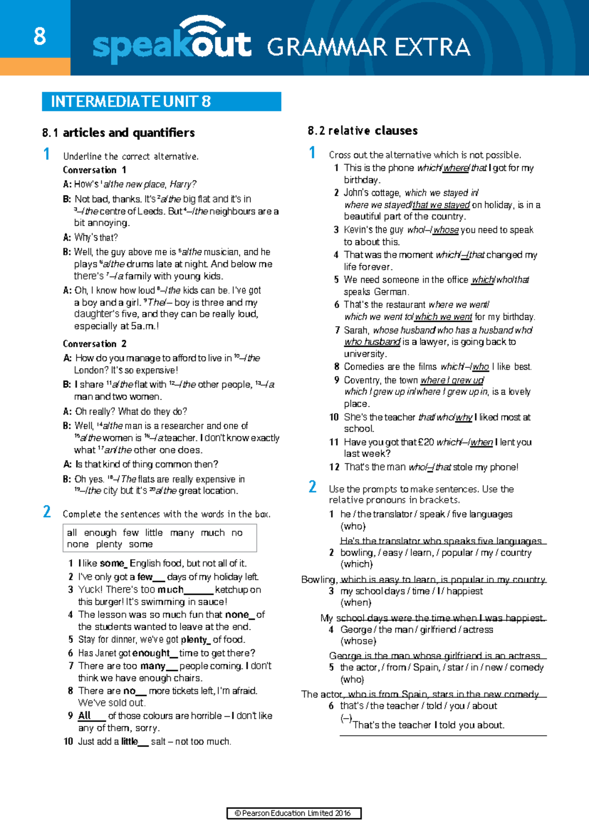 Intermediate Grammar Practice: Articles, Quantifiers & Relative Clauses ...