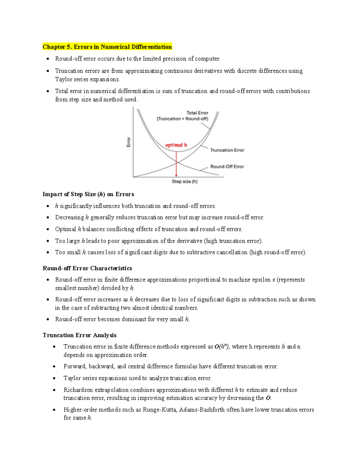 CHAP 5: Understanding Errors in Numerical Differentiation - Studocu