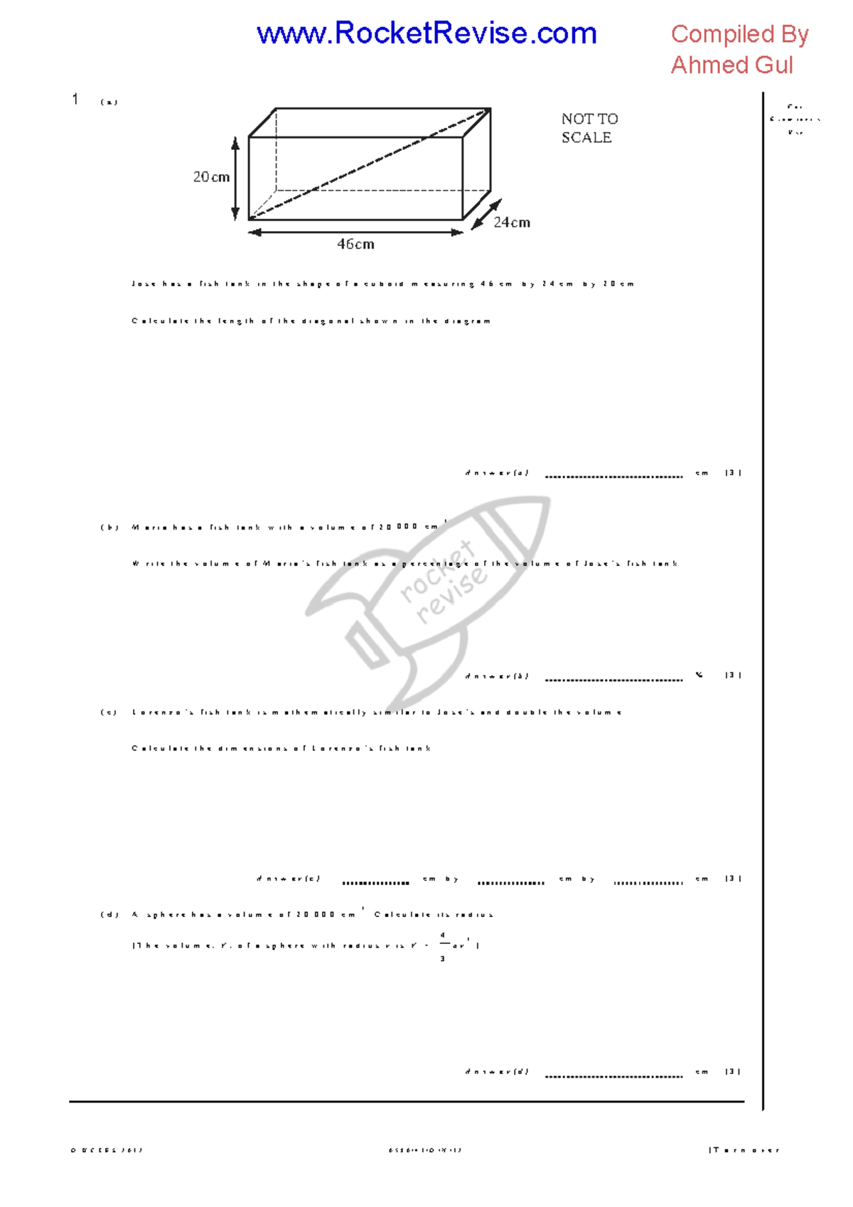 Mathematics Notes for IGCSE 0580: Volume, Shapes, and Calculations ...