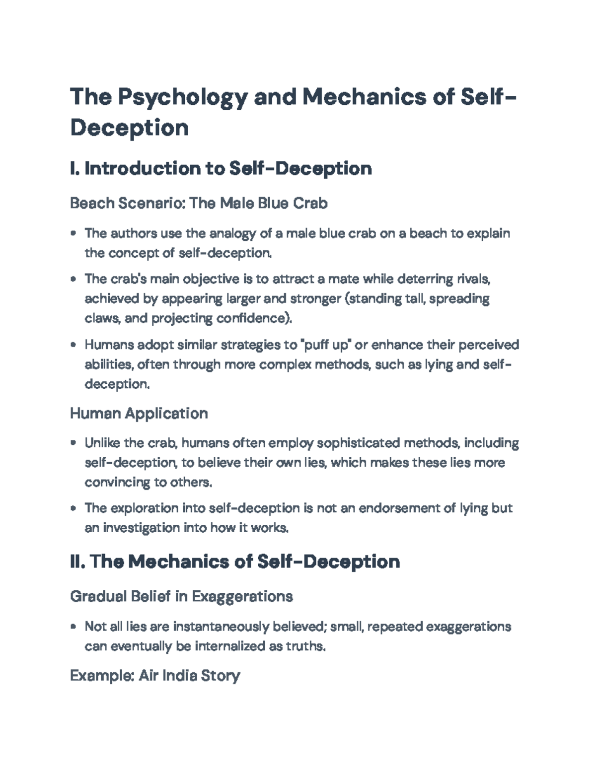 In-Depth Analysis of Self-Deception: Mechanics and Psychological ...