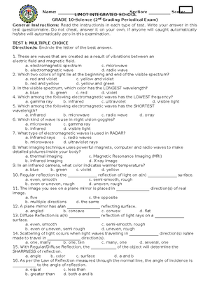 Exam Sci.7 2nd Grading - Exam - Name ...