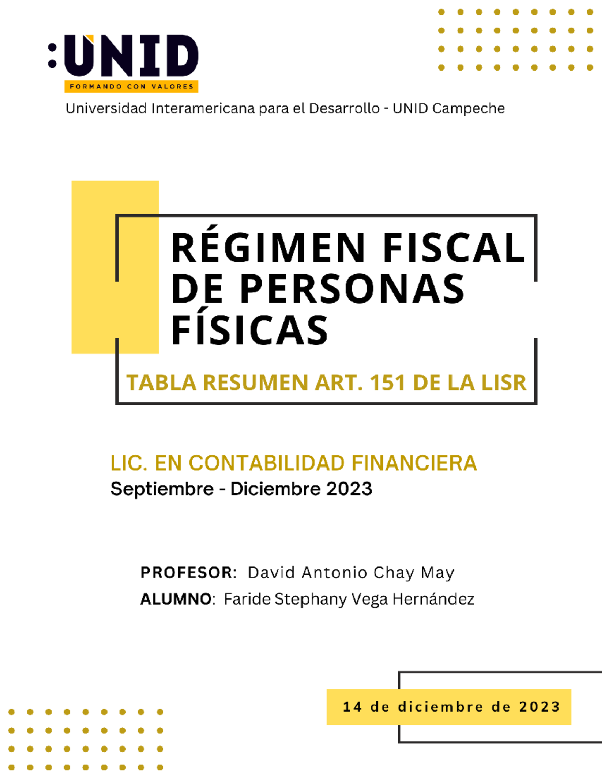 Resumen de Deducciones Personales según Artículo 151 LISR - Studocu