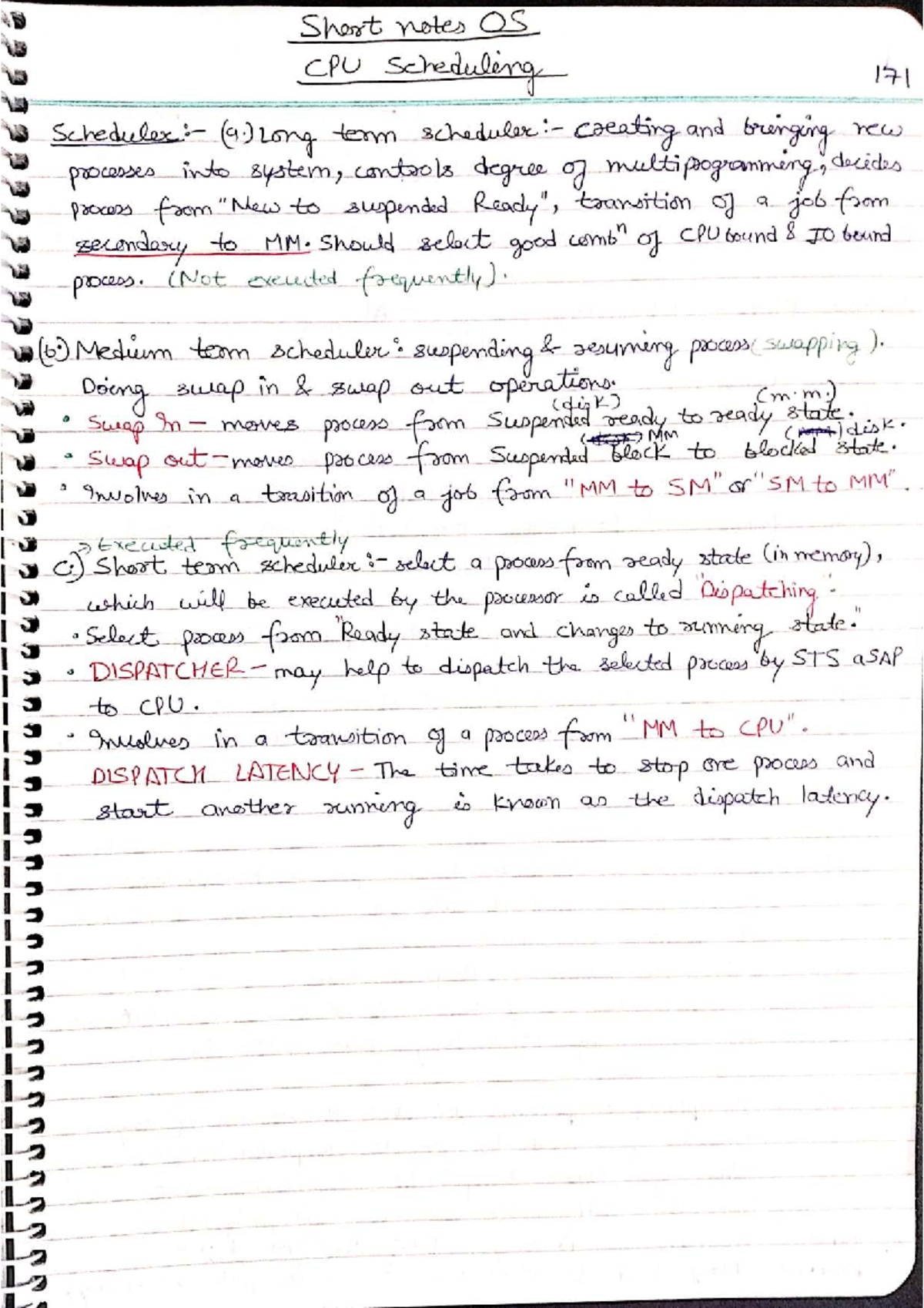 OS Short Notes: CPU Scheduling, Virtual Memory, and Disk Management 171 ...