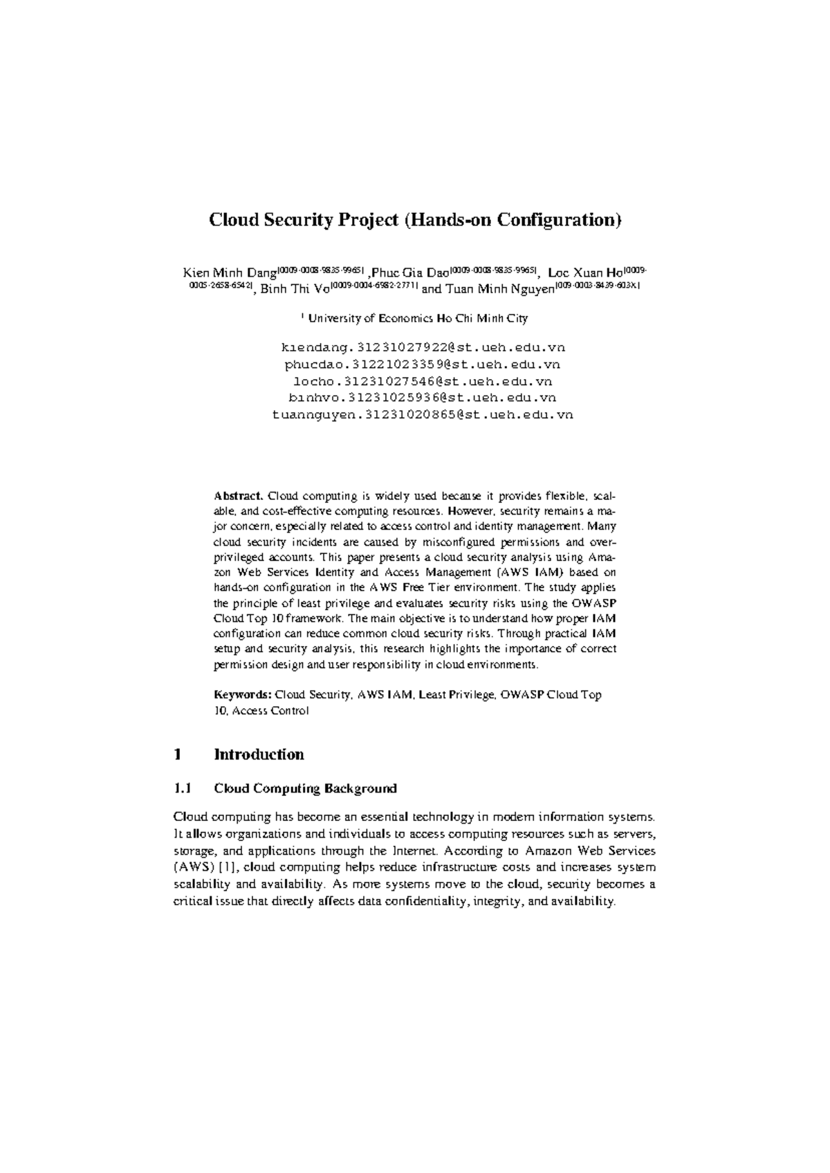Cloud Security Analysis: AWS IAM Configuration & Risks (Nhom9) - Studocu