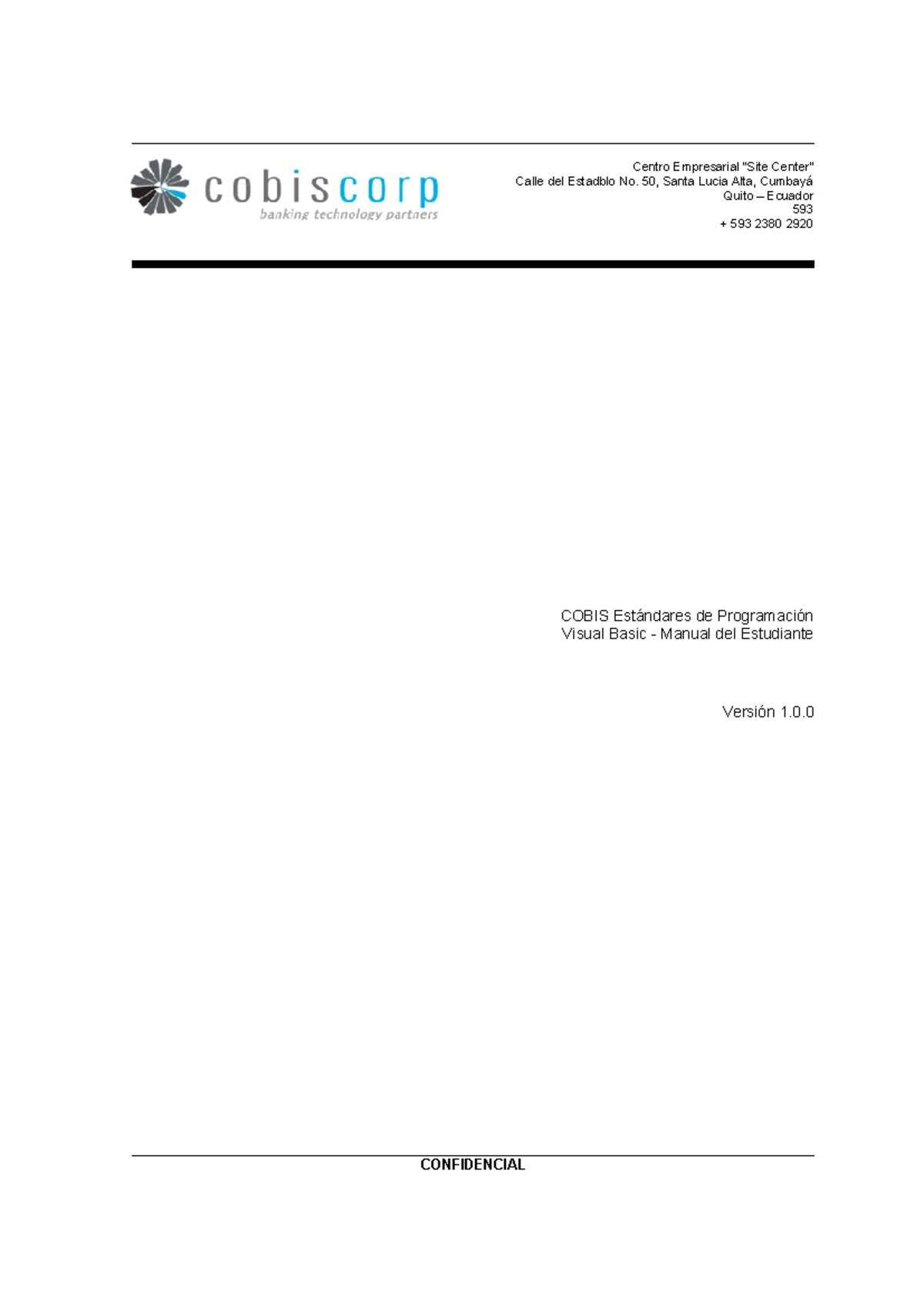 COBIS Estándares de Programación Visual Basic Manual del Estudiante ...