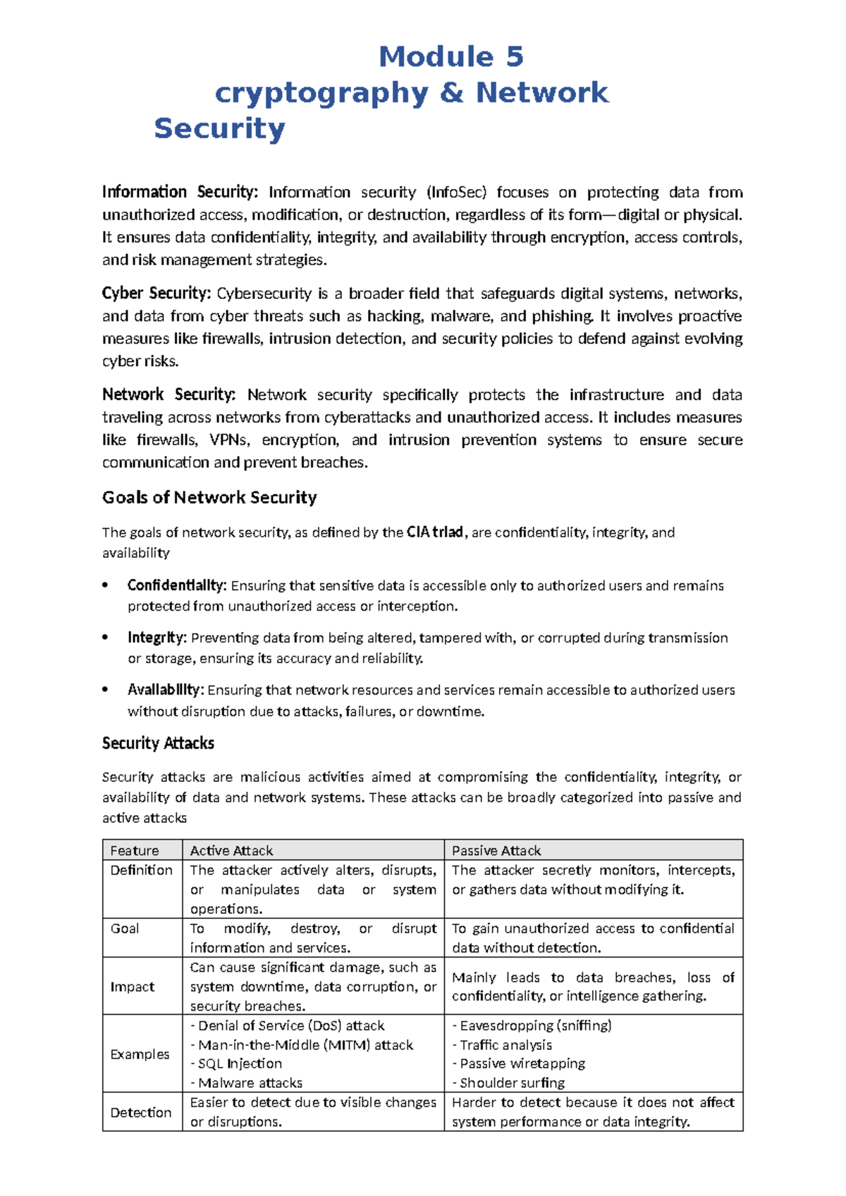 CN 5 - computer networks module 5 - Module 5 cryptography & Network ...