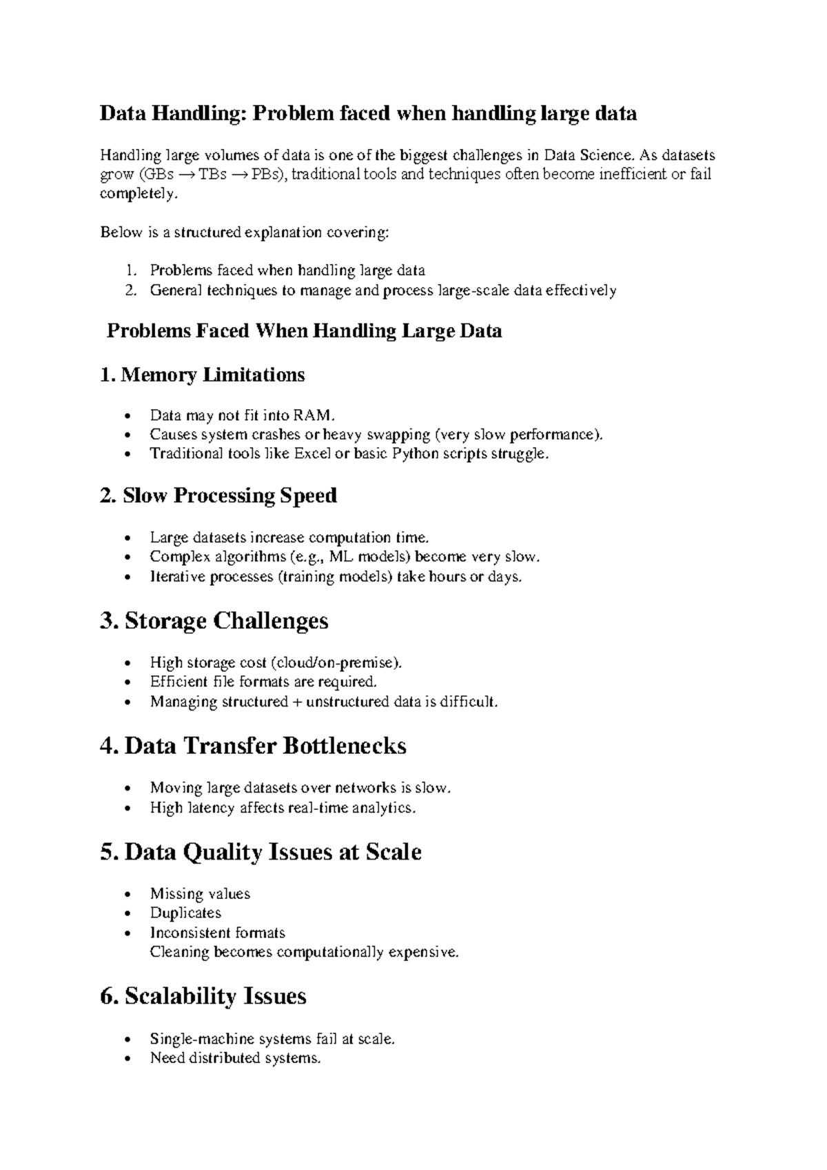Data Handling Challenges and Techniques in DS UNIT 2 - Studocu