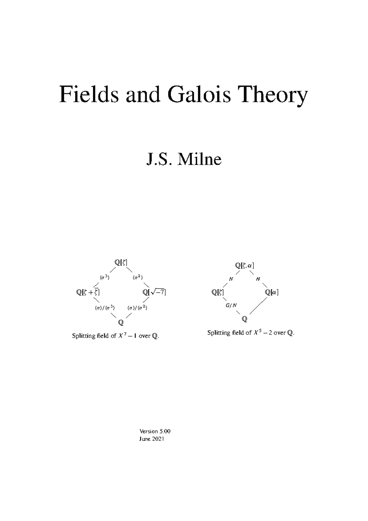 FT500 - Fields and Galois Theory Overview - Studocu