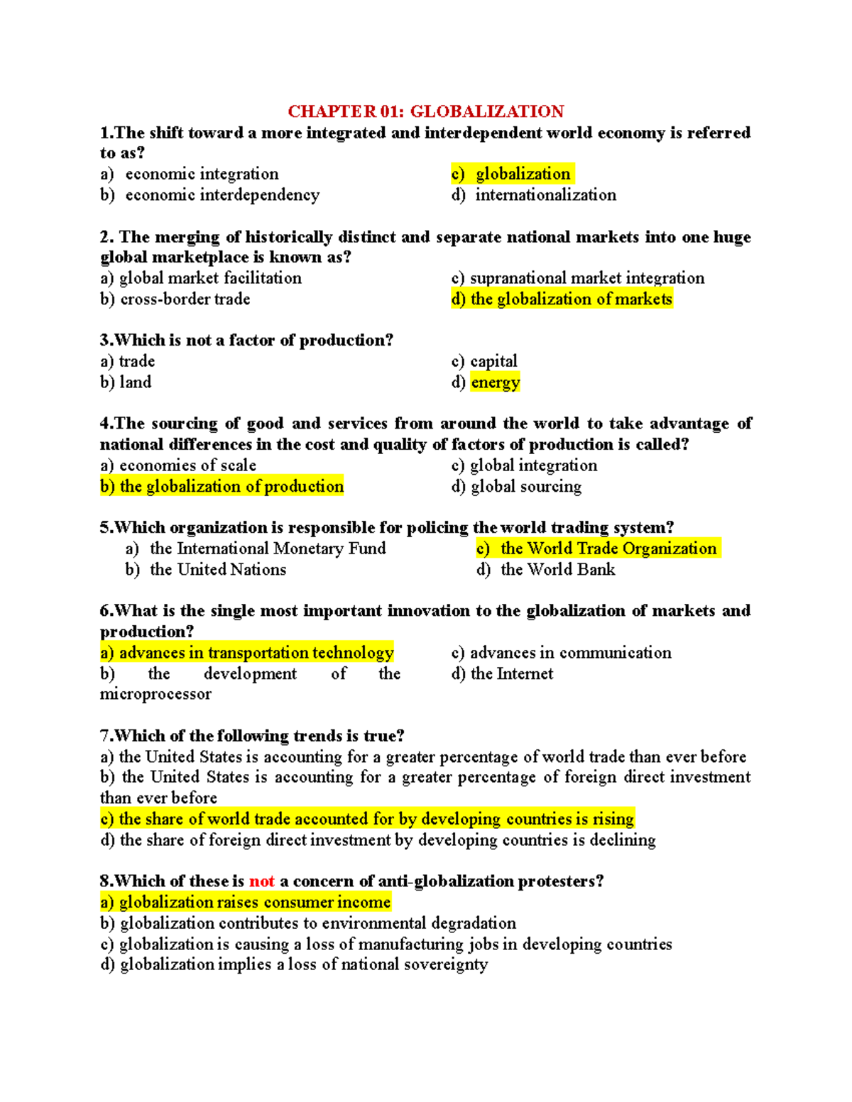 Chapter 01 - Globalization Concepts and Key Questions - Studocu