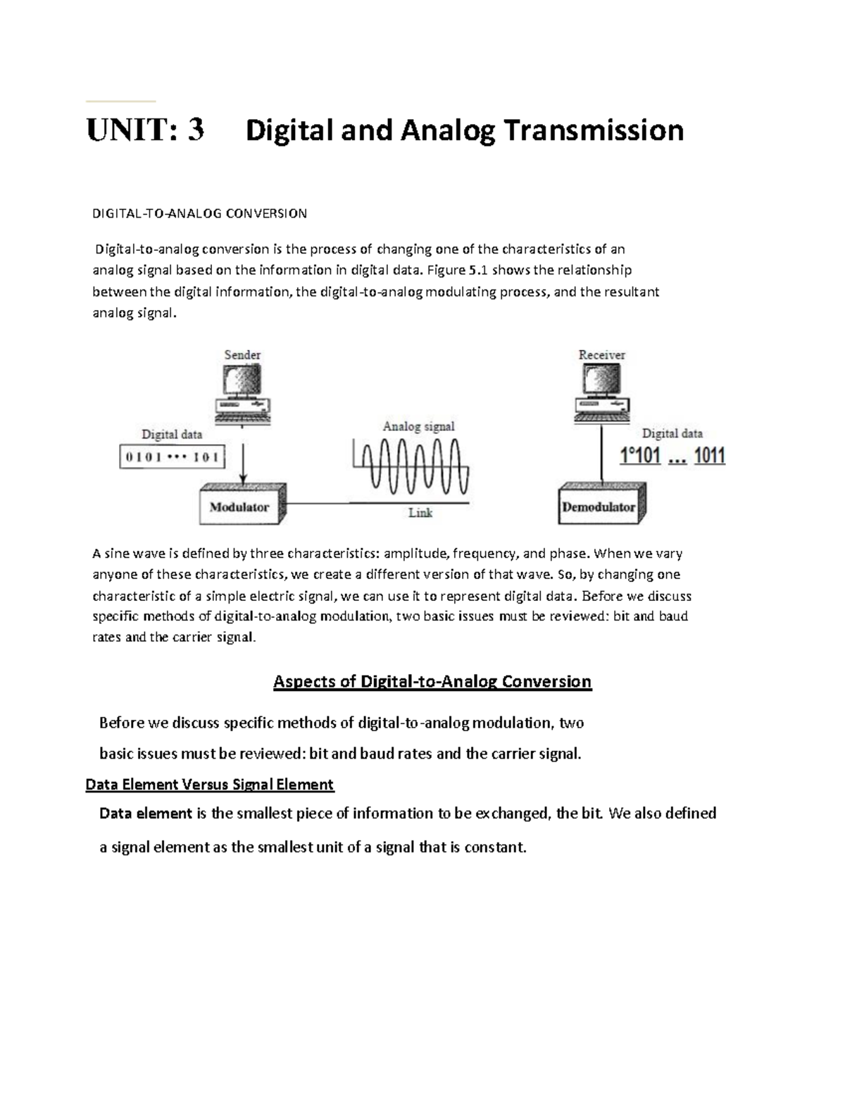 Module 3 - Digital and Analog Transmission Notes - Studocu