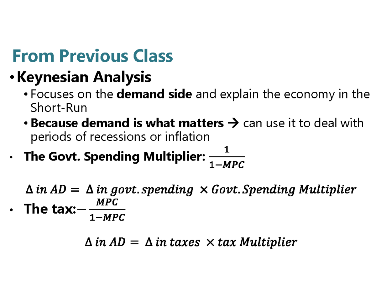 Keynesian Policies for Managing Inflation and Recession (Econ 101 ...