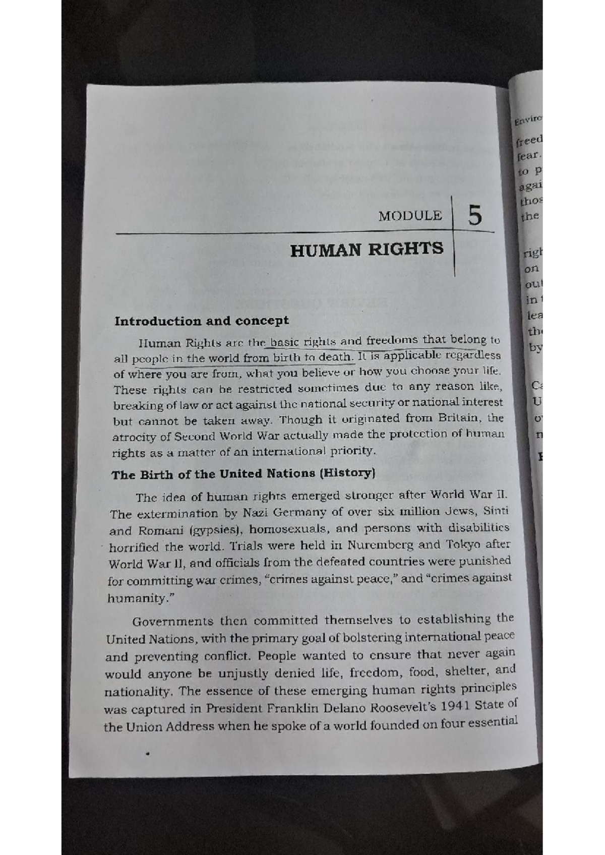 MODULE 5: Human Rights - Concepts and International Framework - Studocu