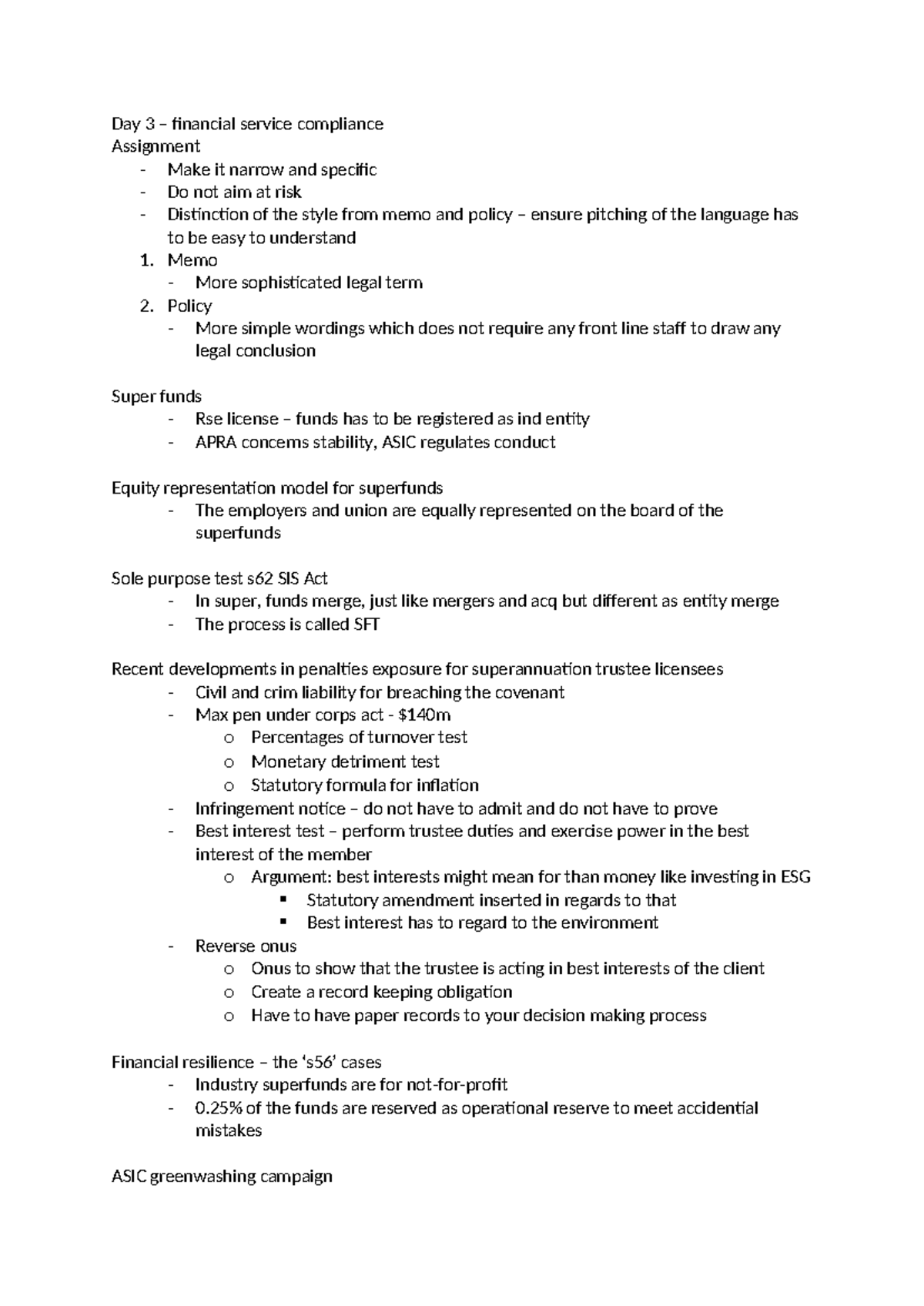 Day 3 – financial service compliance - Day 3 – financial service ...