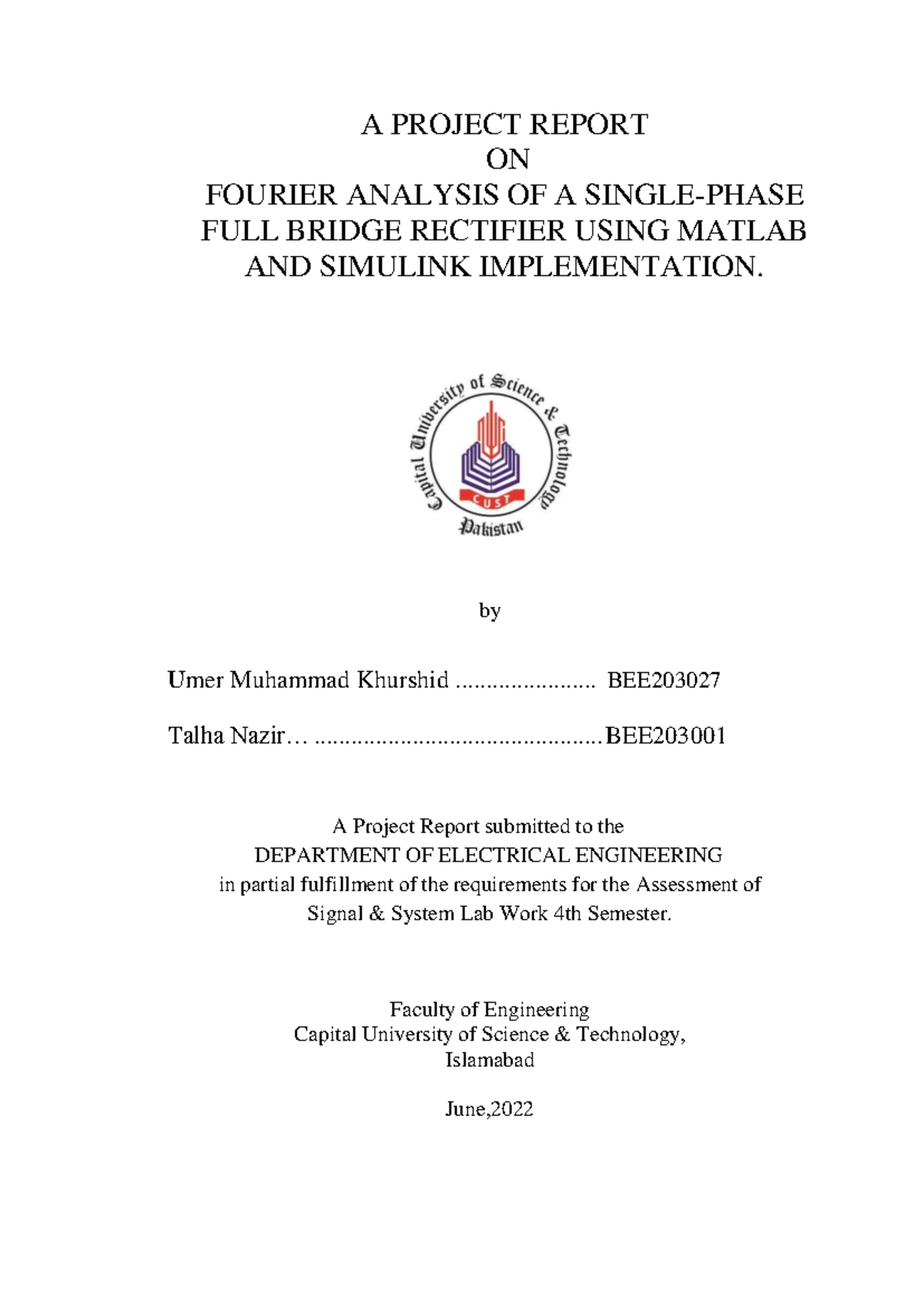 BEE 5th Sem Project Report: Digital to Analog Converter Analysis - Studocu