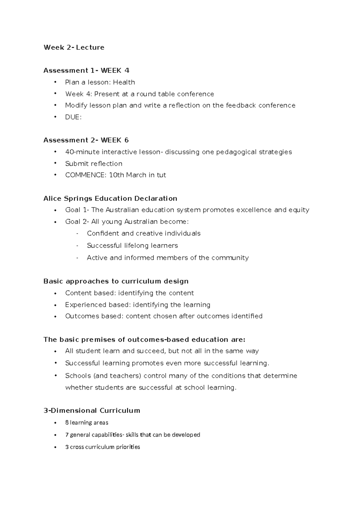 Week 2 Lecture - foundational teaching skills - Week 2- Lecture ...