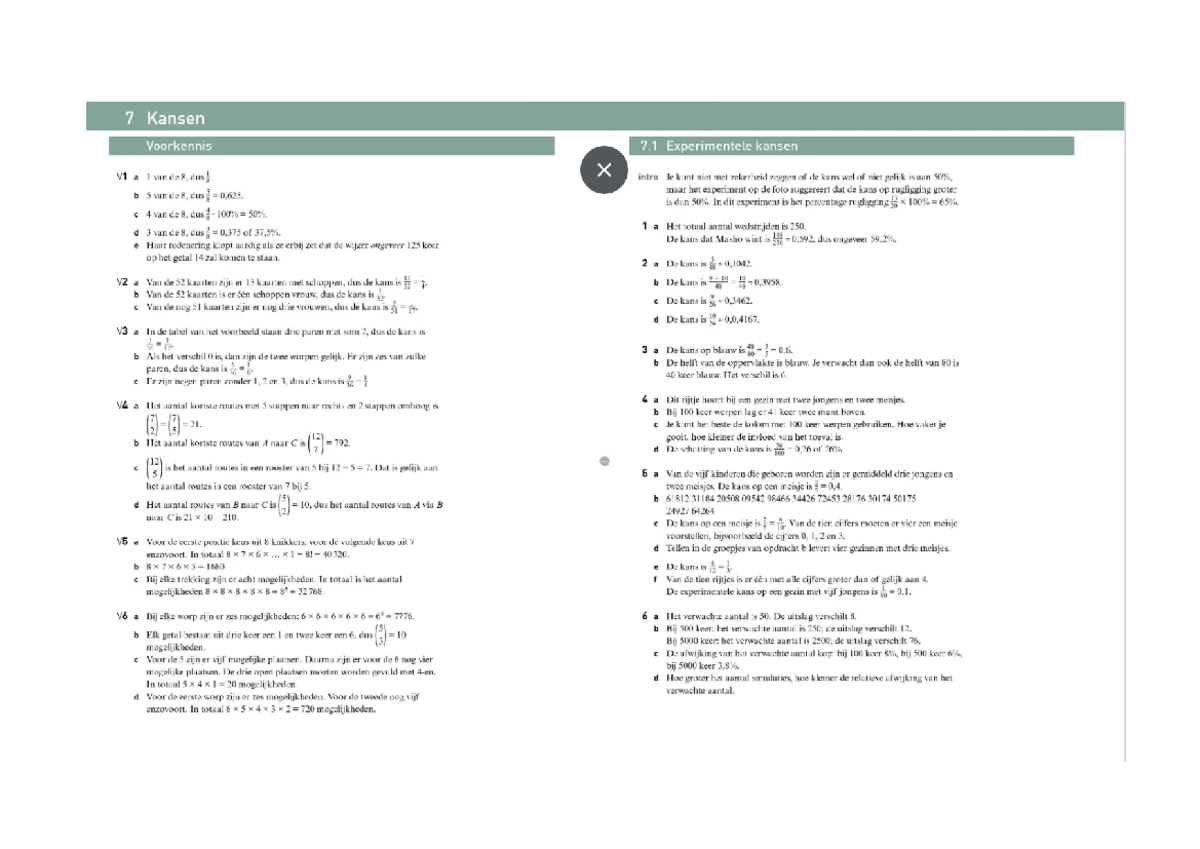 Wi A H6 Antwoorden Getal en Ruimte - Uitwerkingen en Oplossingen
