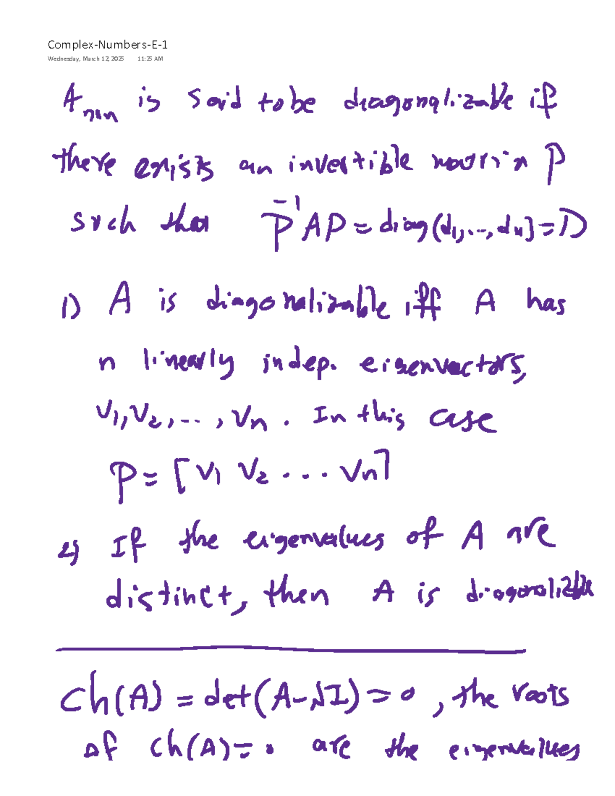 Complex-Number-1 - Summary Linear Algebra for Engineering or Science ...