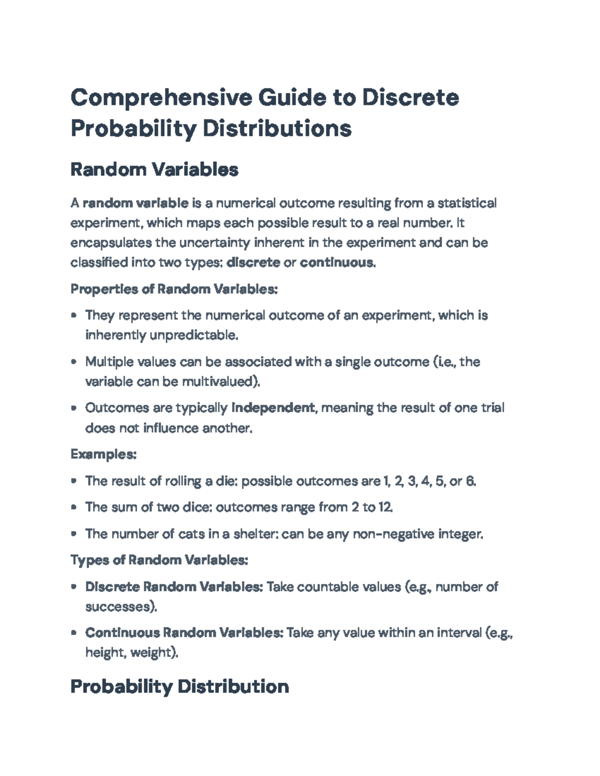 Comprehensive Guide to Discrete Probability Distributions (STAT 101 ...