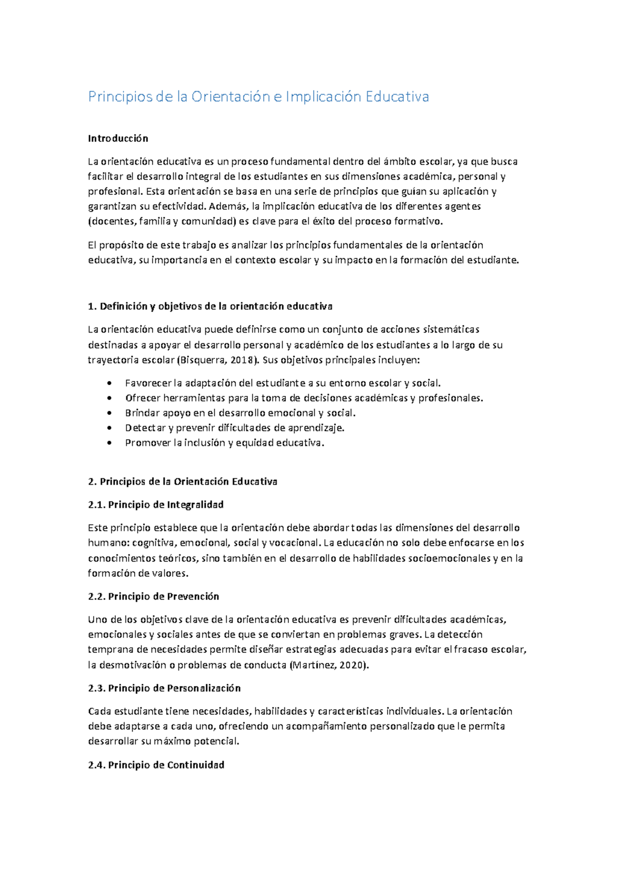 Principios Fundamentales de la Orientación Educativa: Análisis y ...