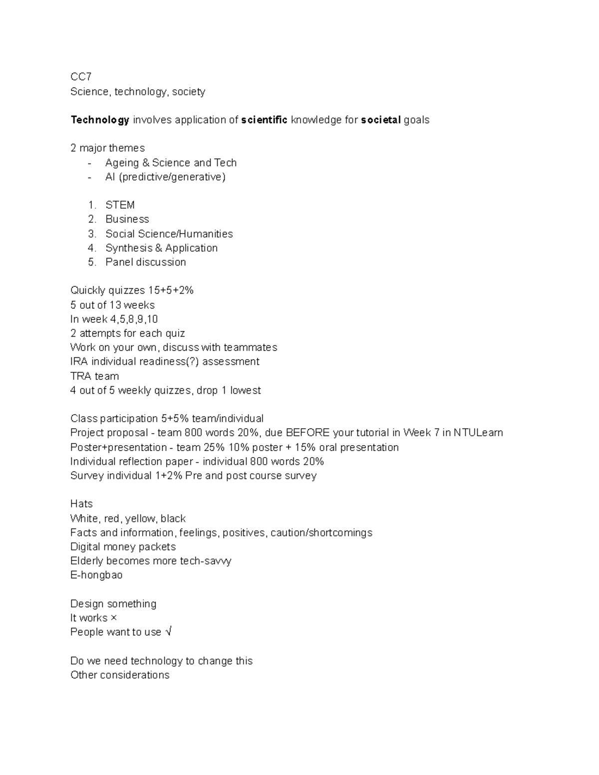CC7 basic info - summary of weighted assessments and tips of learning ...