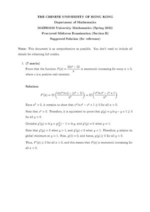 University Mathematics - MATH 1010 - Studocu