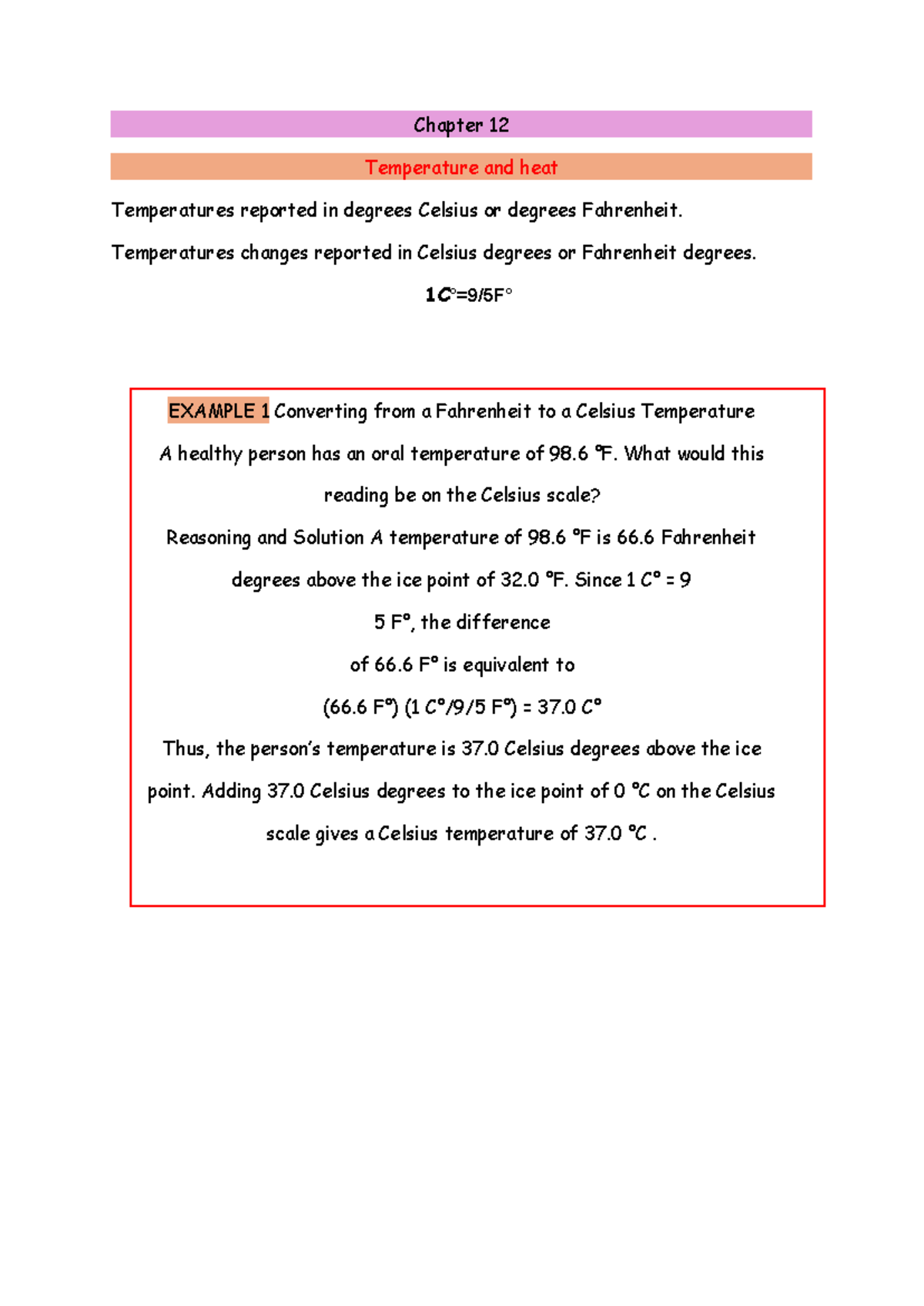 FSKS113 Chapter 12: Understanding Temperature and Heat - Studocu