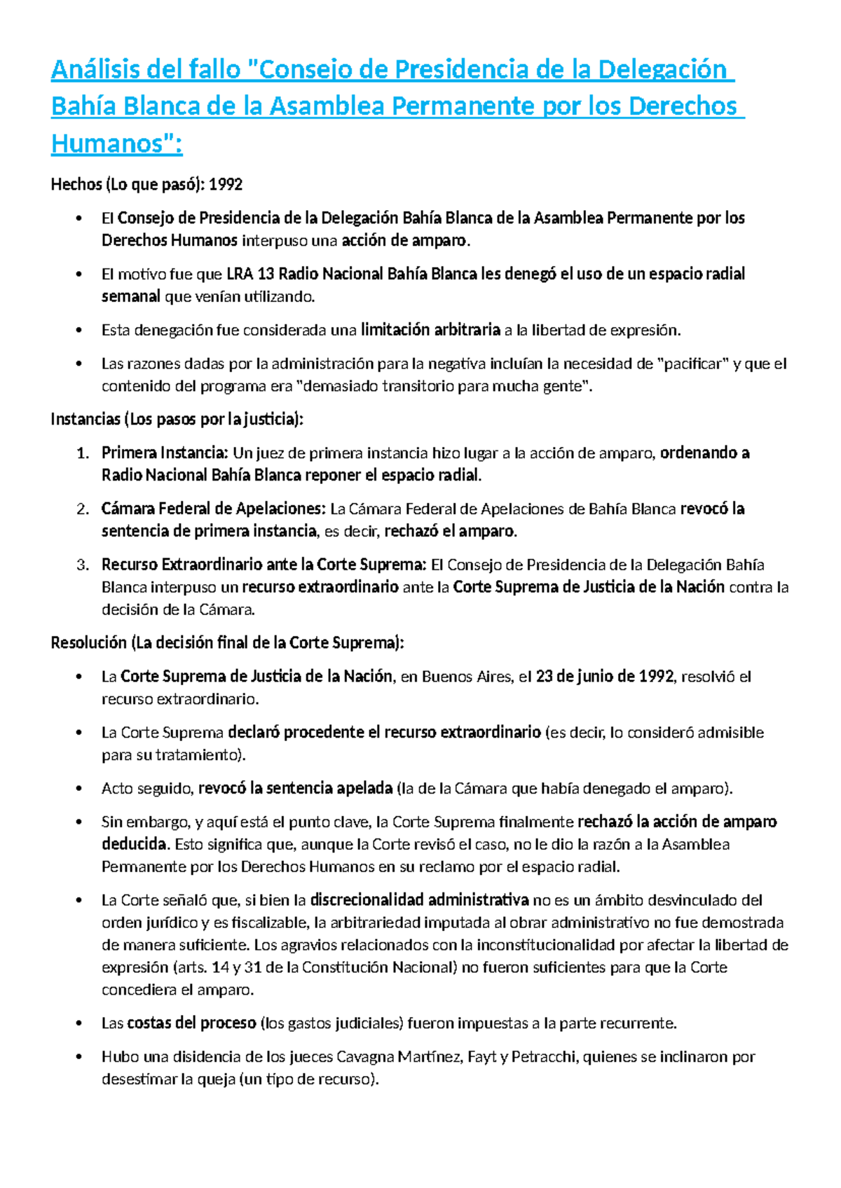 Análisis del Fallo de la Corte Suprema sobre Libertad de Expresión ...