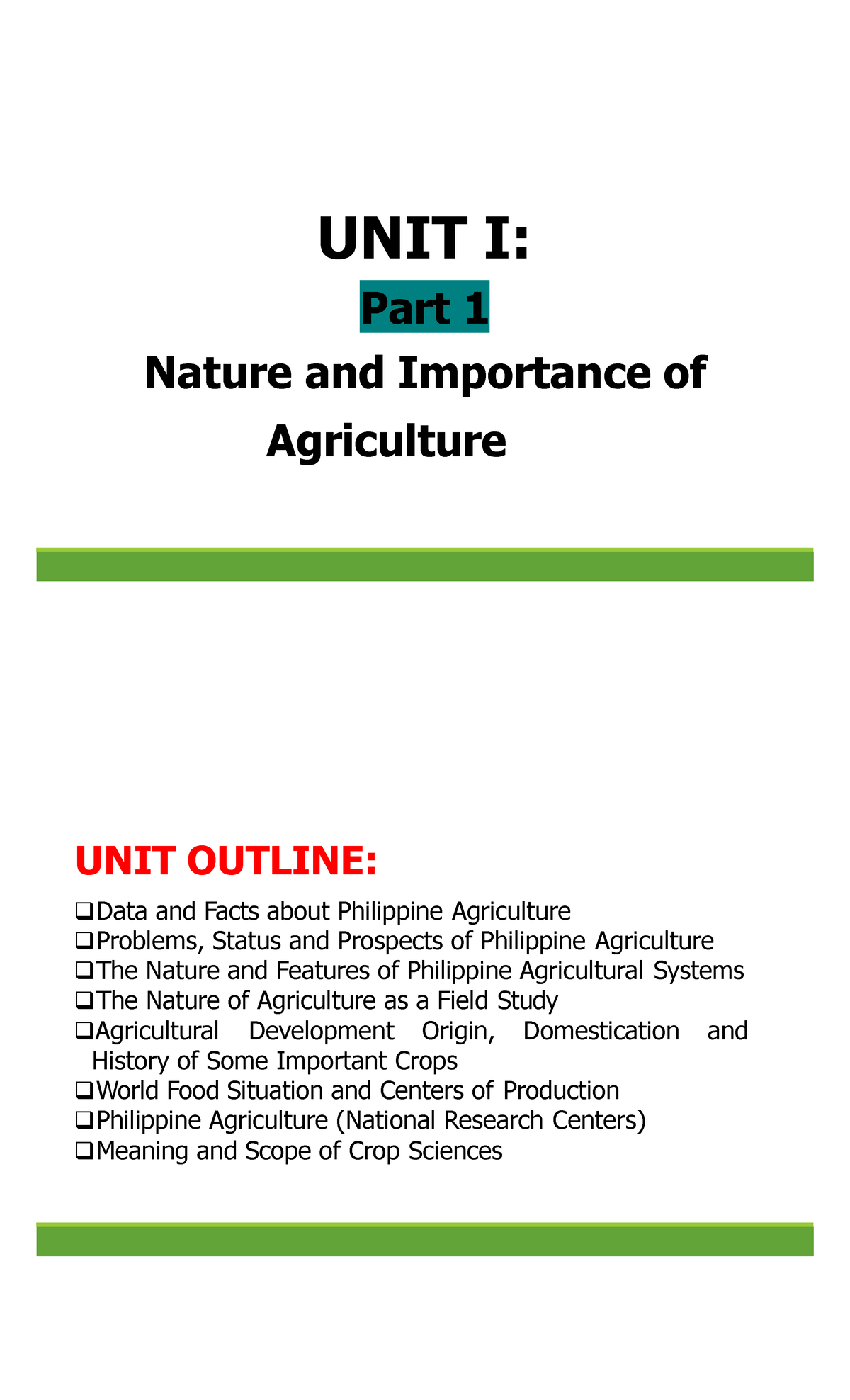UNIT-1- Complete - pdf - UNIT I: Part 1 Nature and Importance of ...