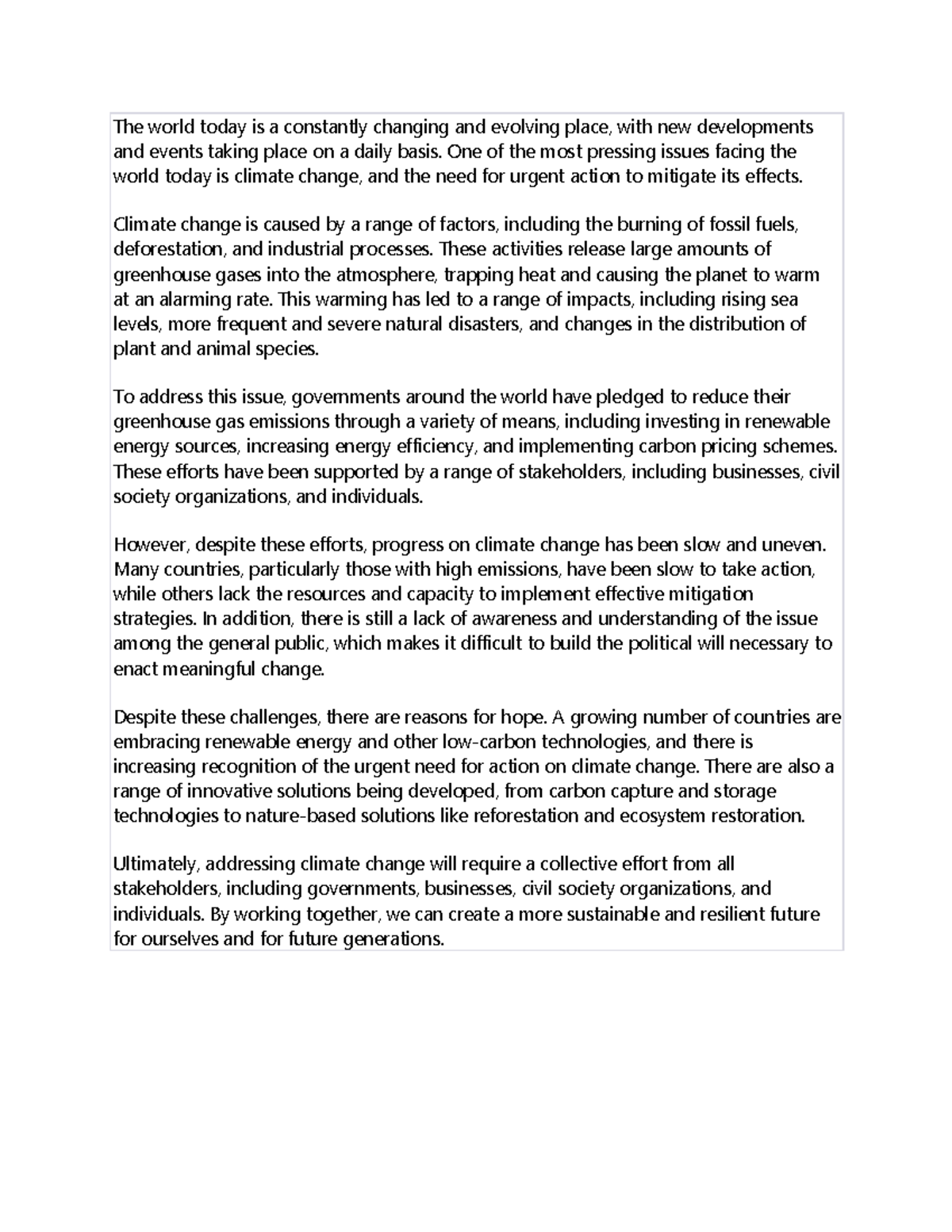 Doc2 - in class assignment - The world today is a constantly changing ...