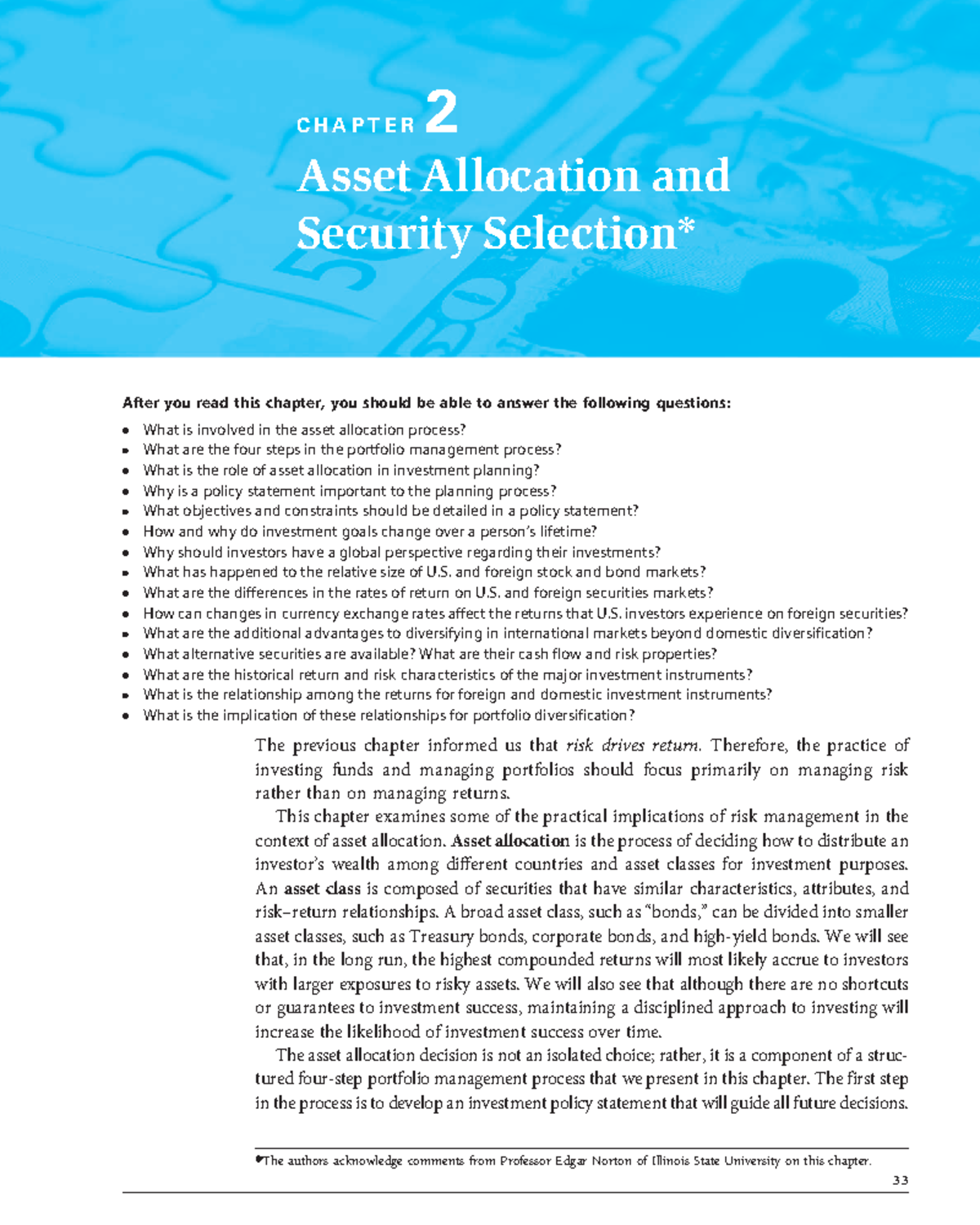 Chapter 2 - NO HAVE ALLOTE - C H A P T E R 2 Asset Allocation and ...