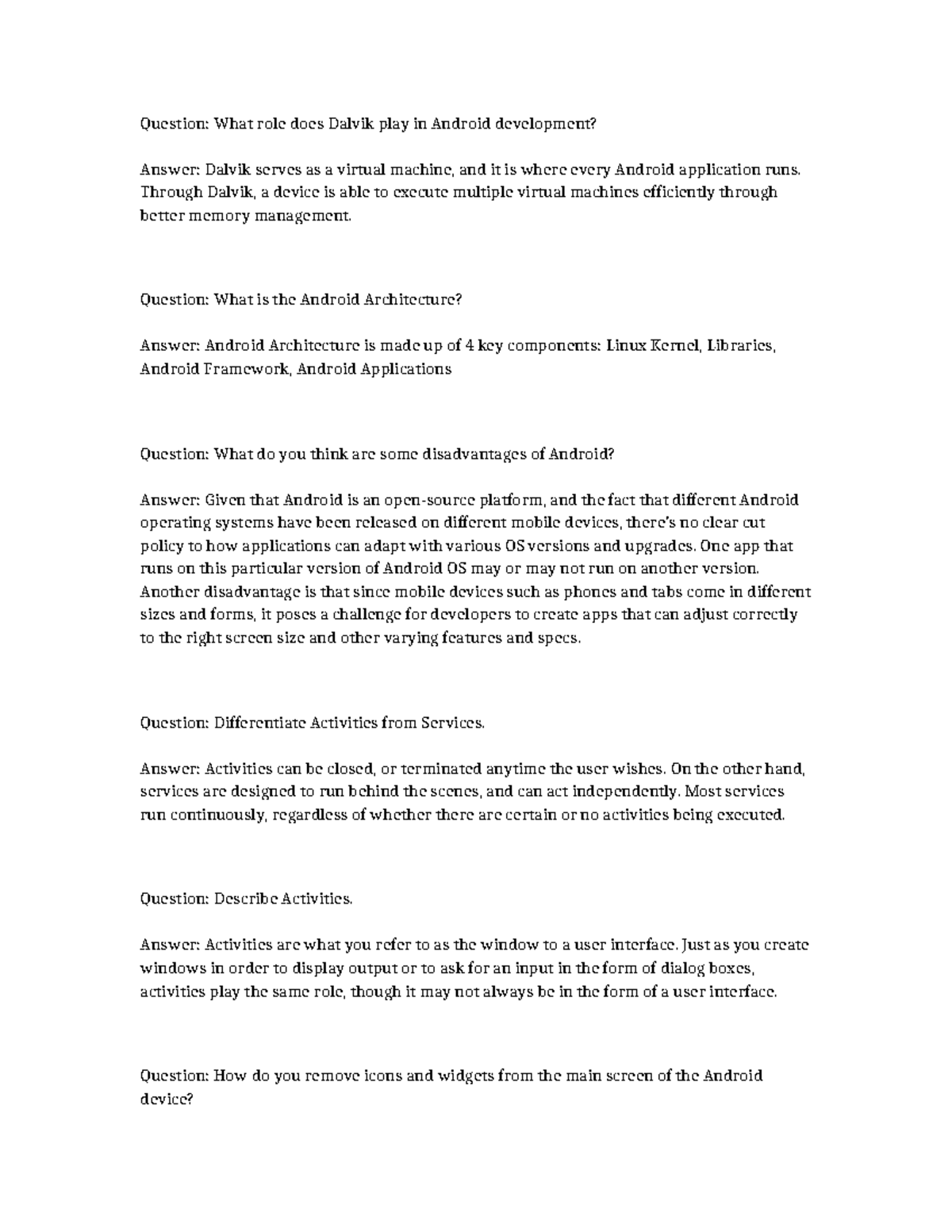 CS1010 Android Development Lecture Notes on Dalvik and Architecture ...