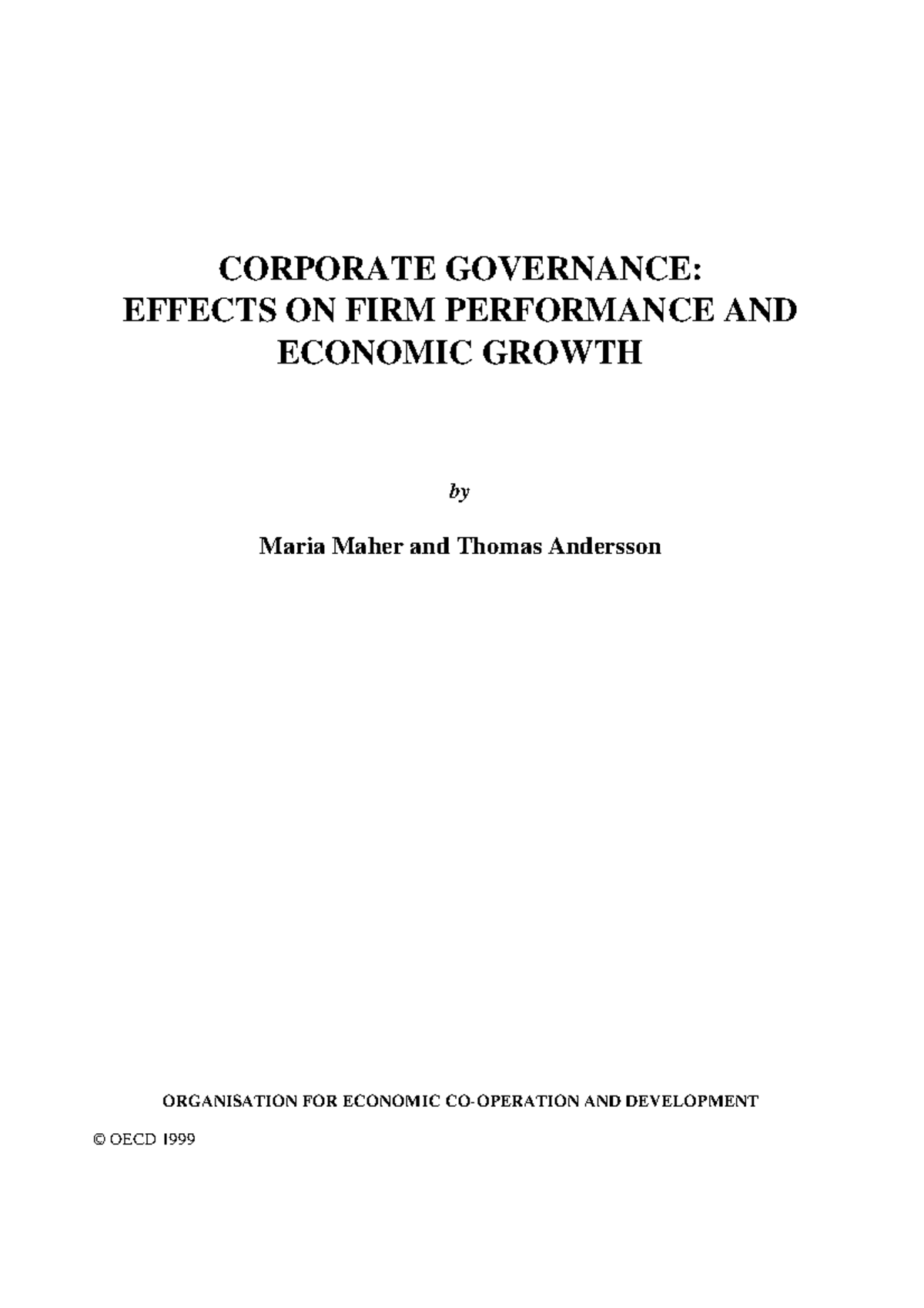 2090569 - Impacts of Corporate Governance on Firm Performance & Growth ...