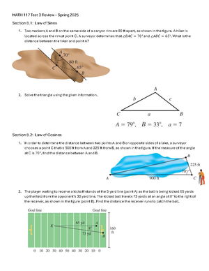 Math 117 Test 2 Review: Trigonometric Identities & Equations - - Studocu
