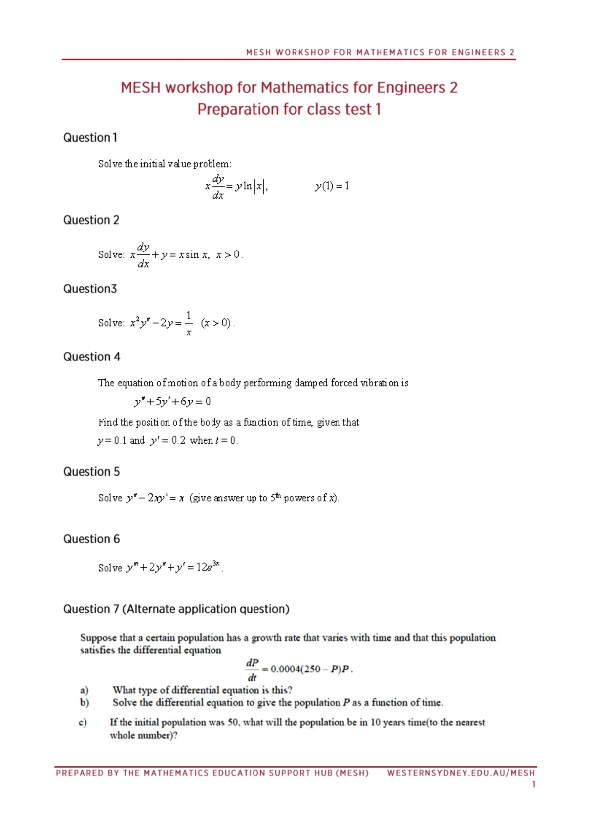 2002 38 Sample Final Exam - 200238 Mathematics for Engineers 2 Sample ...
