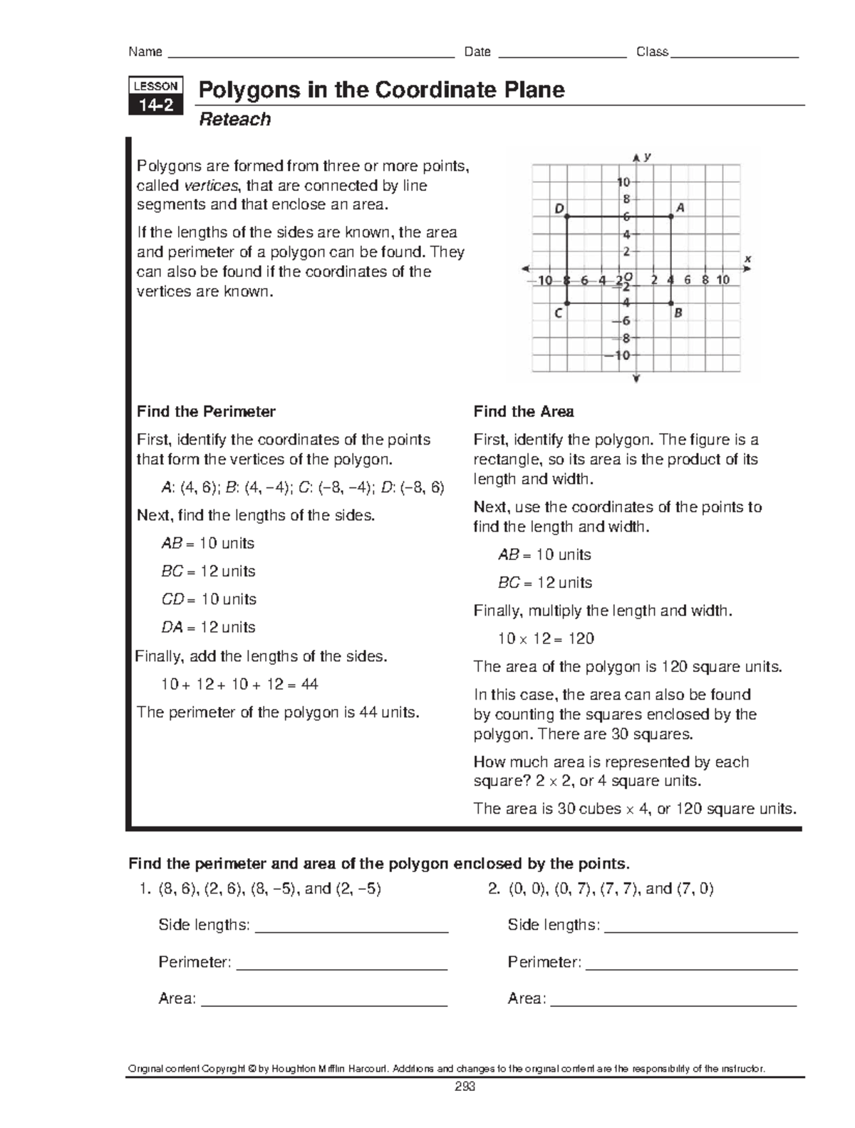 6th Grade Math Lesson: Polygons in the Coordinate Plane - Studocu