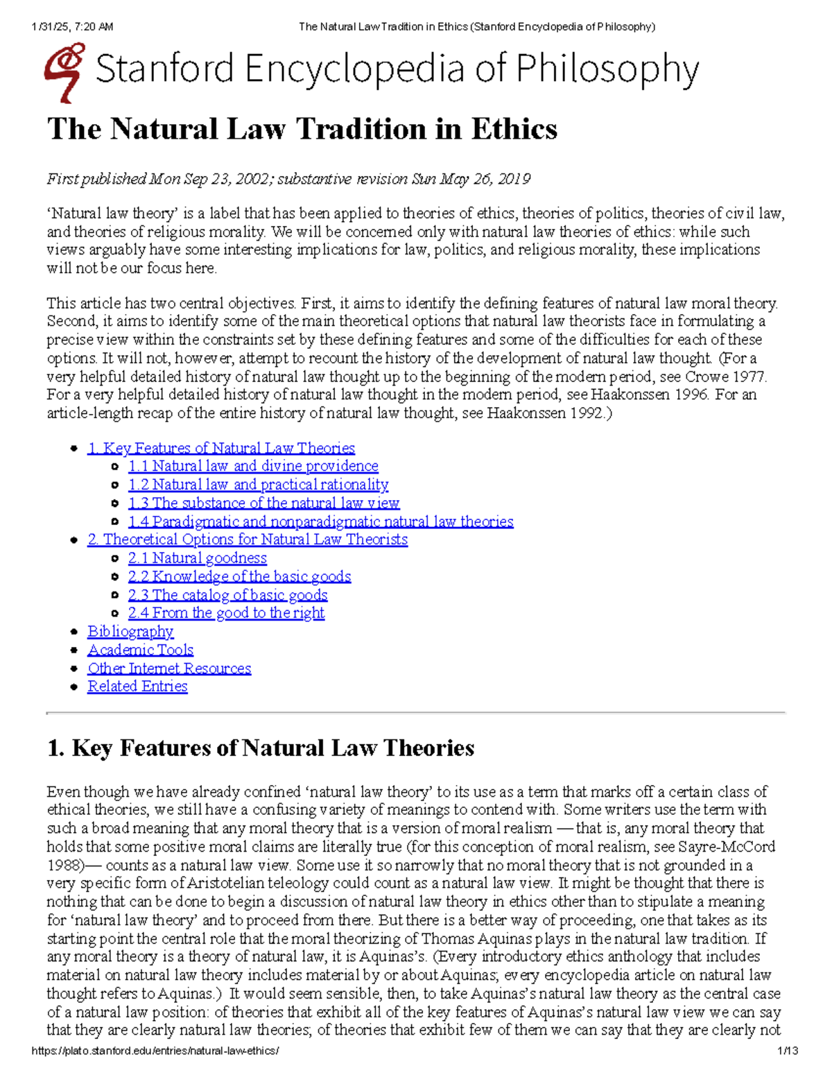 Natural Law Theory: Principles of Ethics and Practical Rationality ...