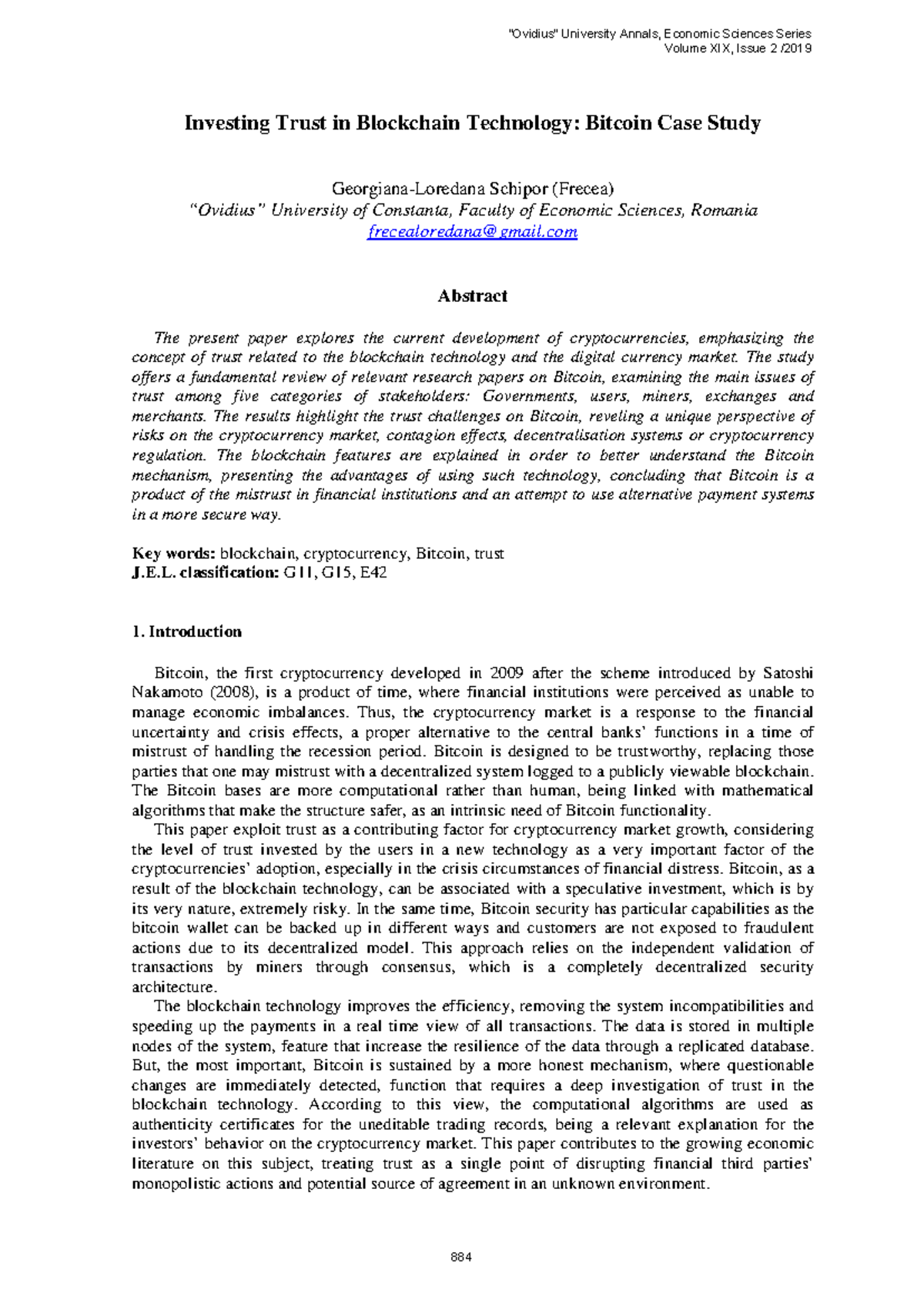 Investing Trust in Blockchain: A Bitcoin Case Study (ECO 37) - Studocu