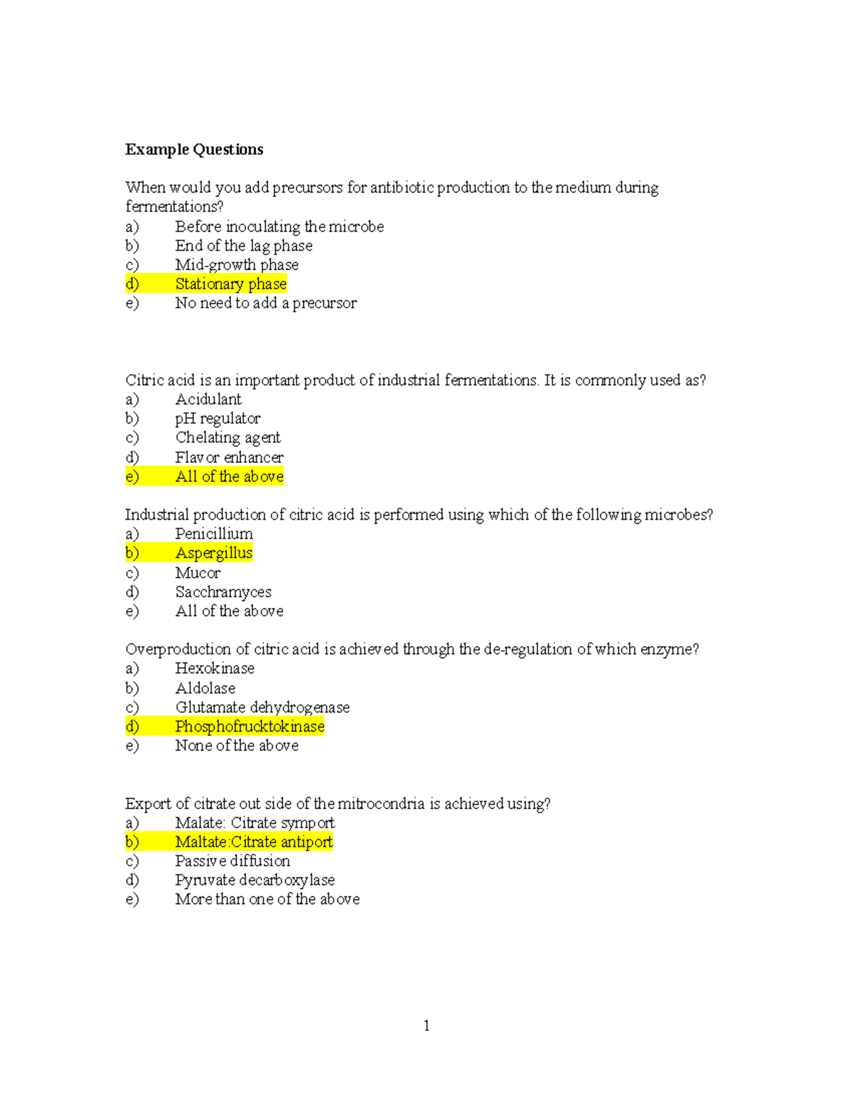 Answers xample Final Exam Questions - Example Questions When would you ...