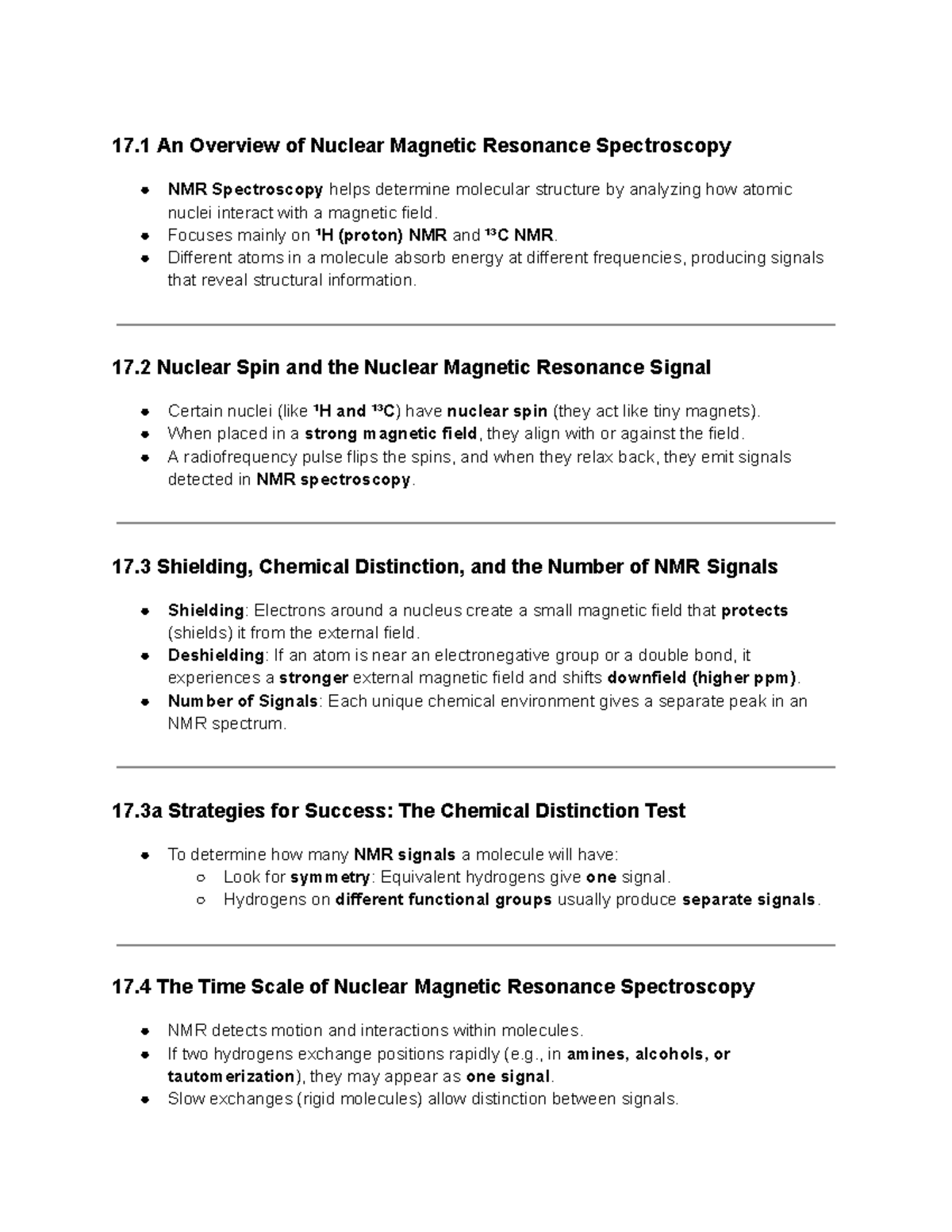 Organic Chemistry CH17: NMR Spectroscopy Overview and Key Concepts ...