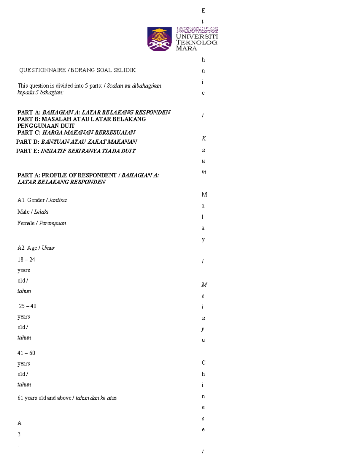 FYP Questionnaire Draft: Respondent Background and Usage Analysis - Studocu