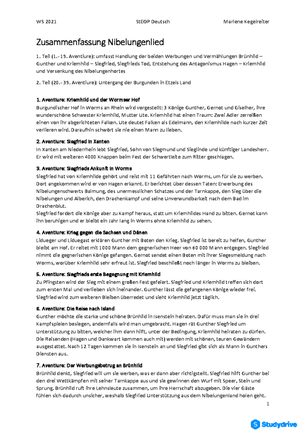 Nibelungenlied Zusammenfassung: Die Tragödien von Siegfried & Kriemhild