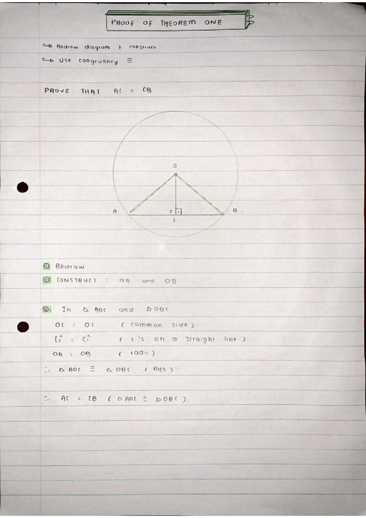 Proofs of theorems in geometry: Theorem one and theorem six - Studocu