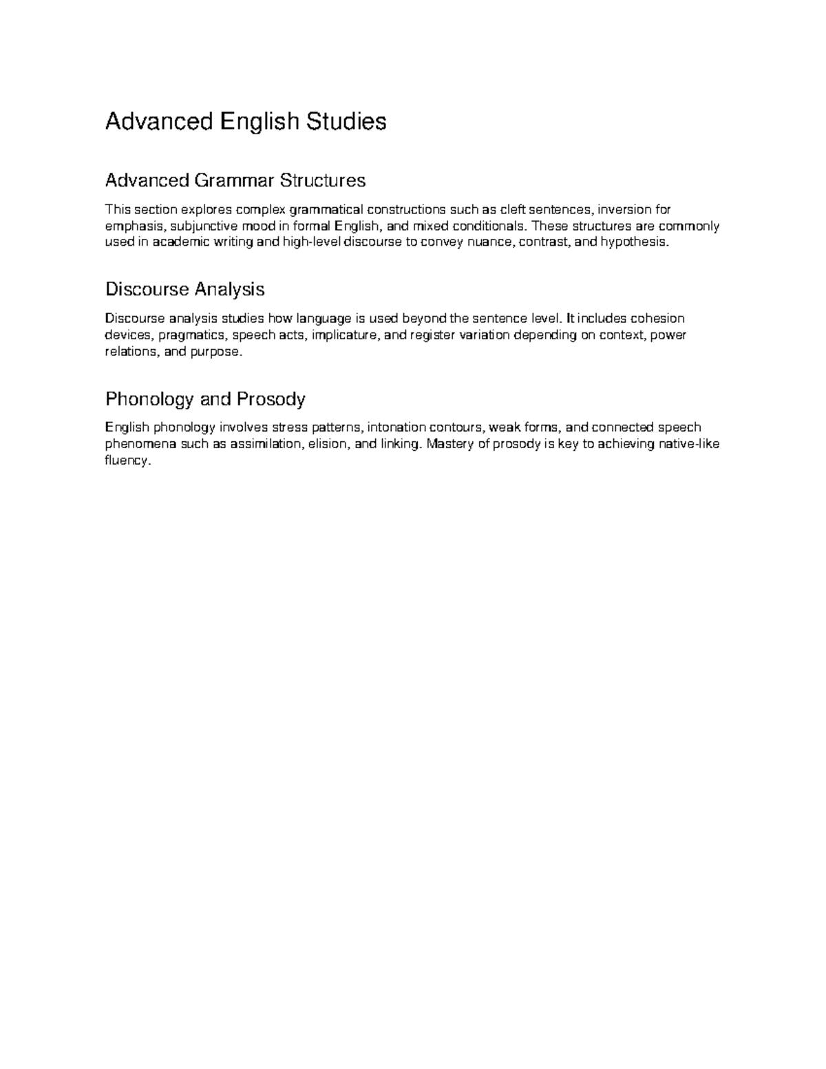 ENG 301: Advanced Grammar & Discourse Analysis Notes - Studocu